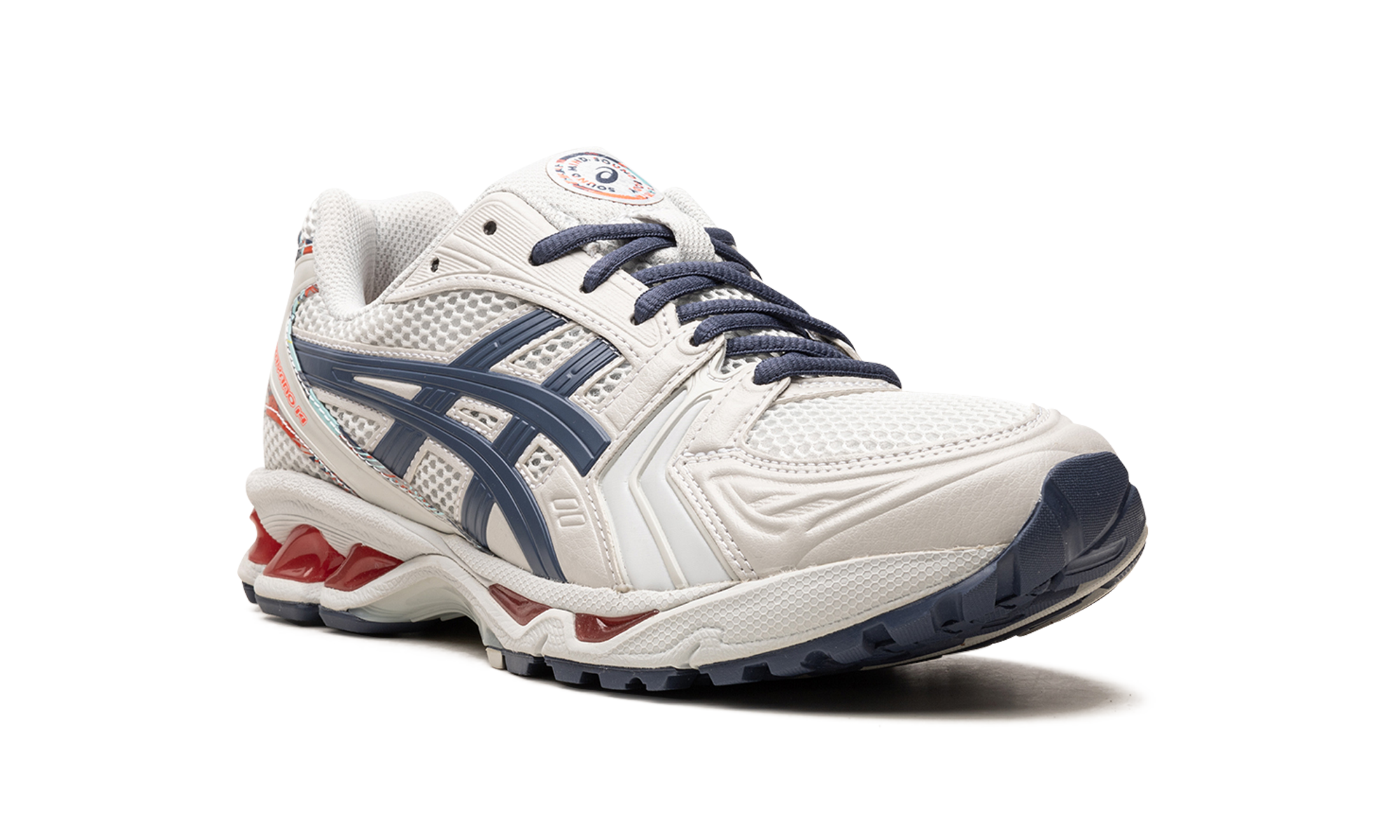 asics gel kayano 14 glacier grey thunder blue+1201A395-960+diagnol right view