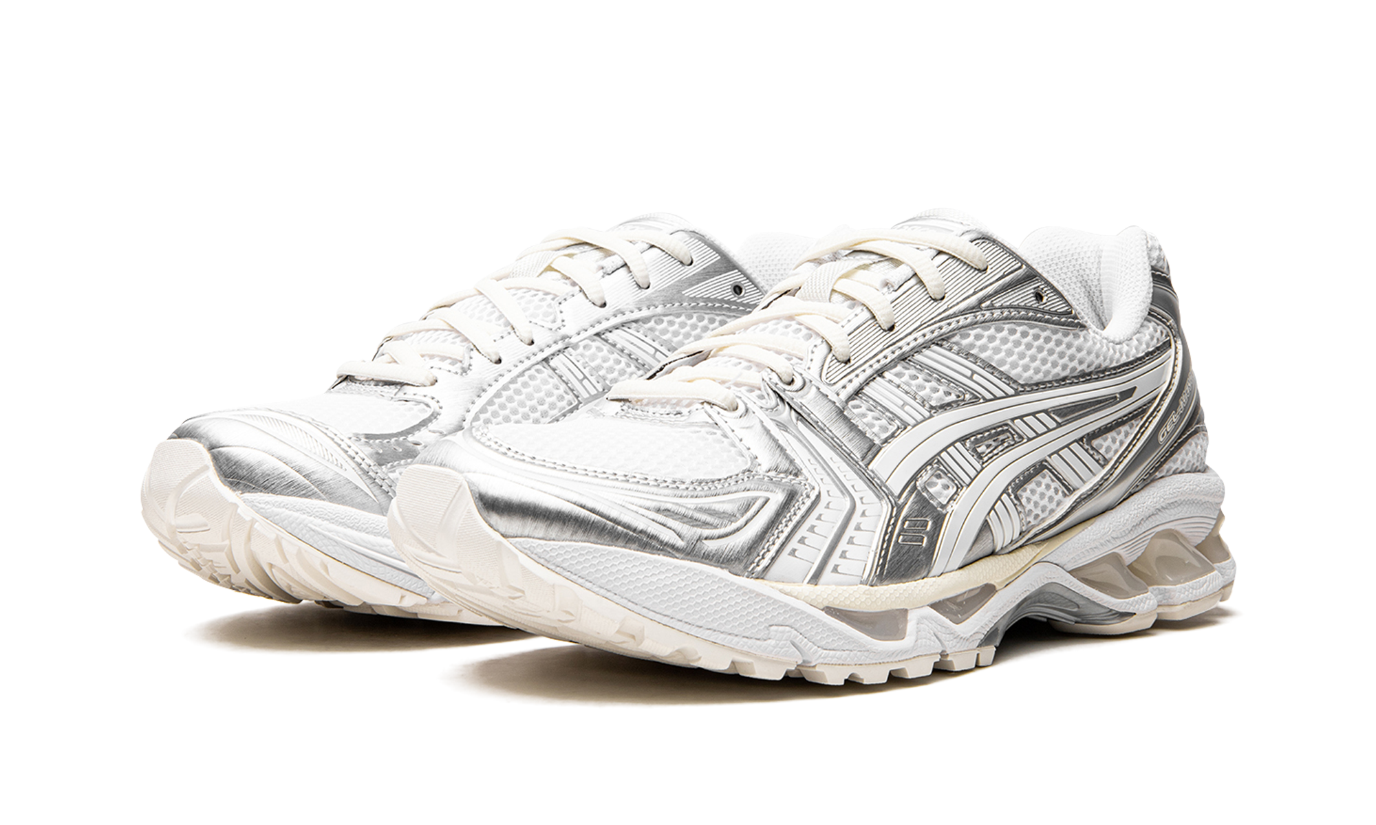 asics gel kayano 14 jjjjound silver white+1201A457-100+diagnol left view