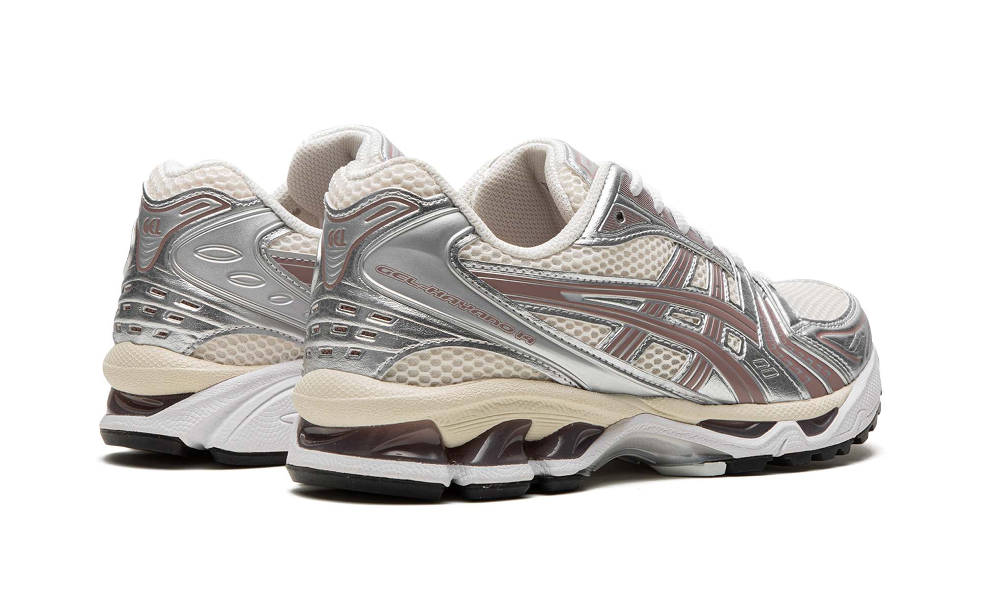 asics gel kayano 14 kith cream antler+1201A954-101+diagnol right behind view