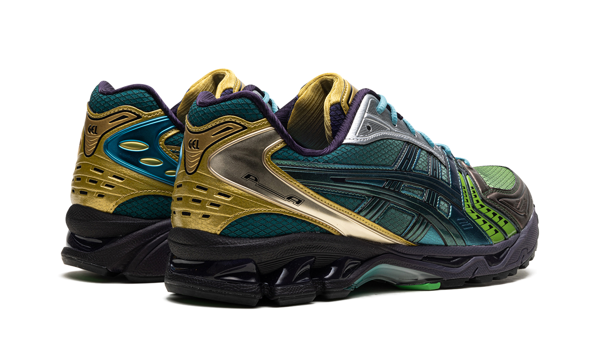 asics gel kayano 14 p andrade gradation green+1203A639-300+diagnol right behind view
