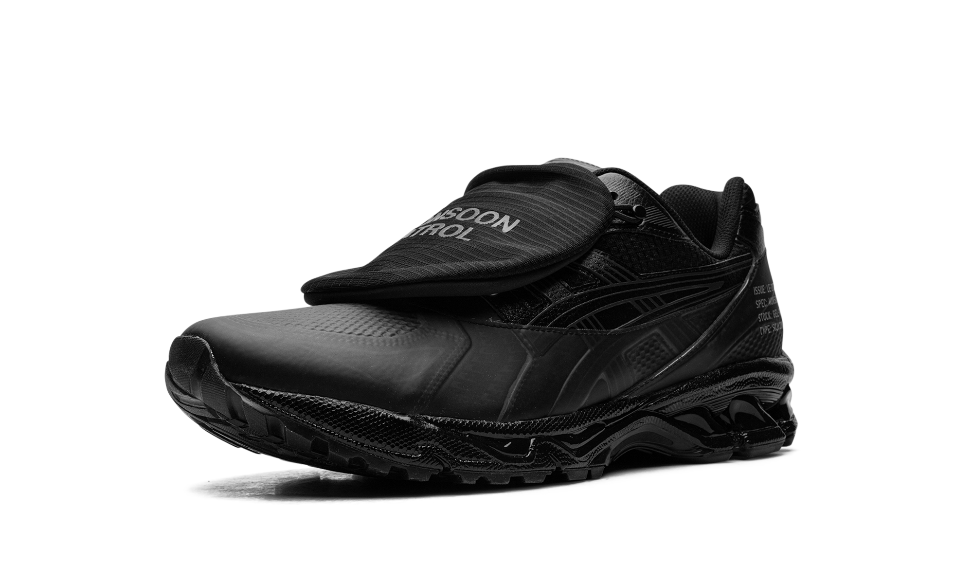 asics gel kayano 14 sbtg x limited edt monsoon patrol black+1201A975-001+left diagnol single view
