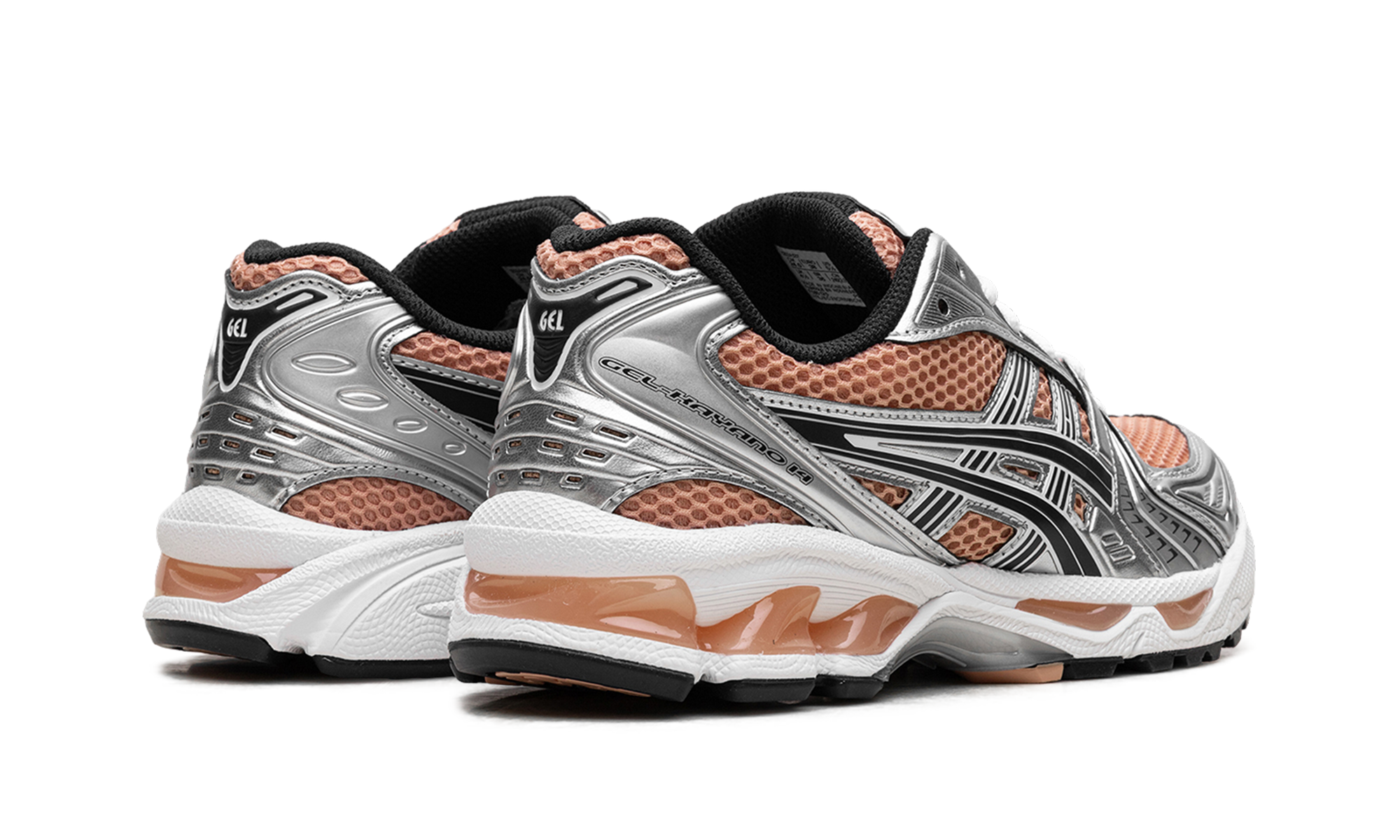 asics gel kayano 14 sepia pure silver+1203A537-201+diagnol right behind view