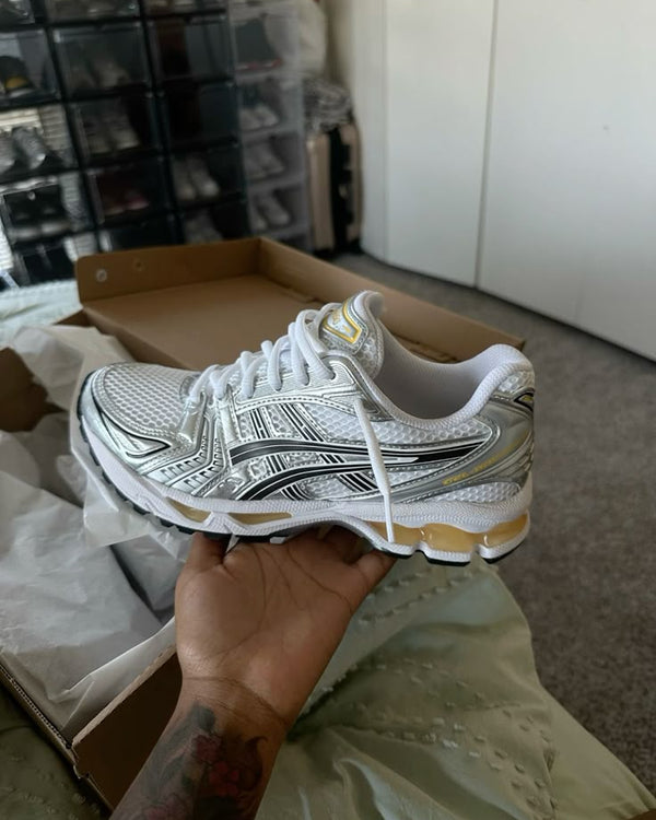 ASICS GEL-Kayano 14 Tai Chi Yellow, Lifestyle View 5, SKU 1203A537-101