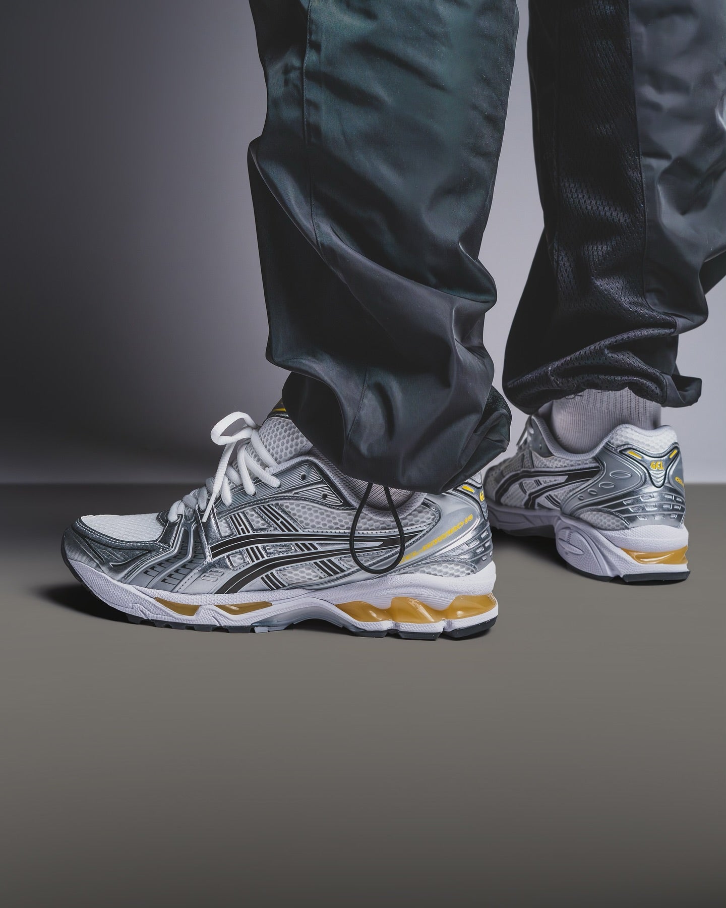 ASICS GEL-Kayano 14 Tai Chi Yellow, Lifestyle View 6, SKU 1203A537-101
