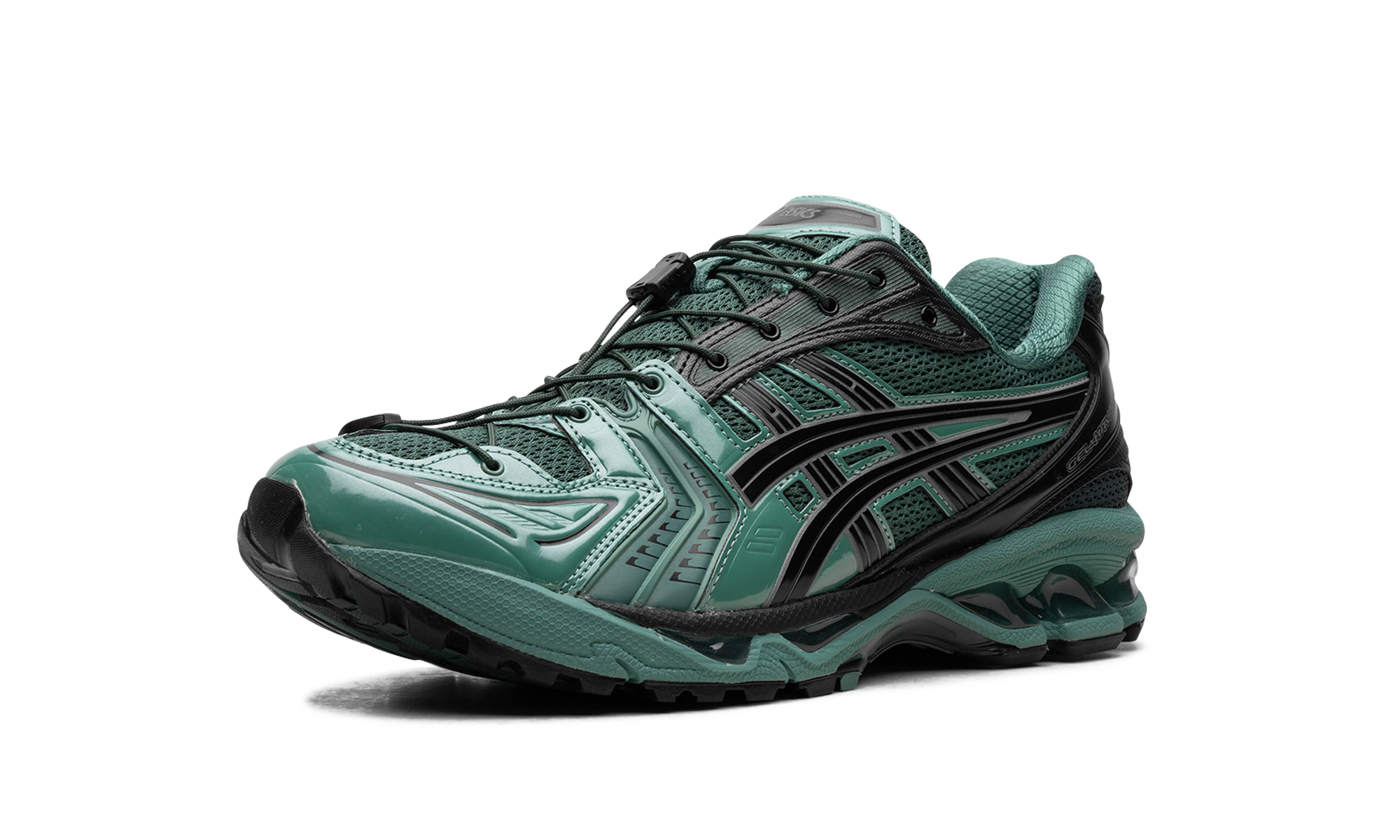 asics gel kayano 14 unaffected infinite wonders pack green+1201A922-300+left diagnol single view