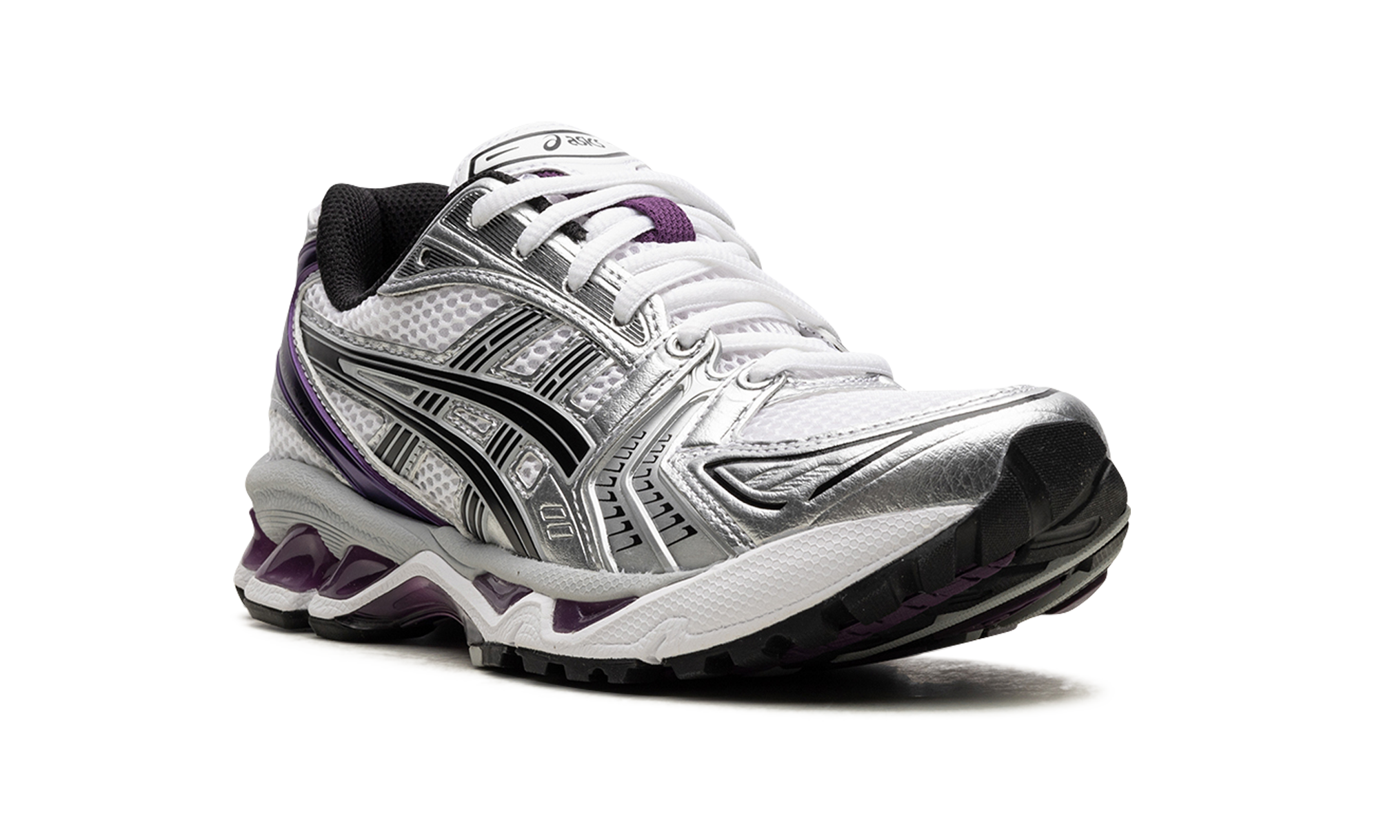 asics gel kayano 14 white dark grape women s+1202A056-111+diagnol right view