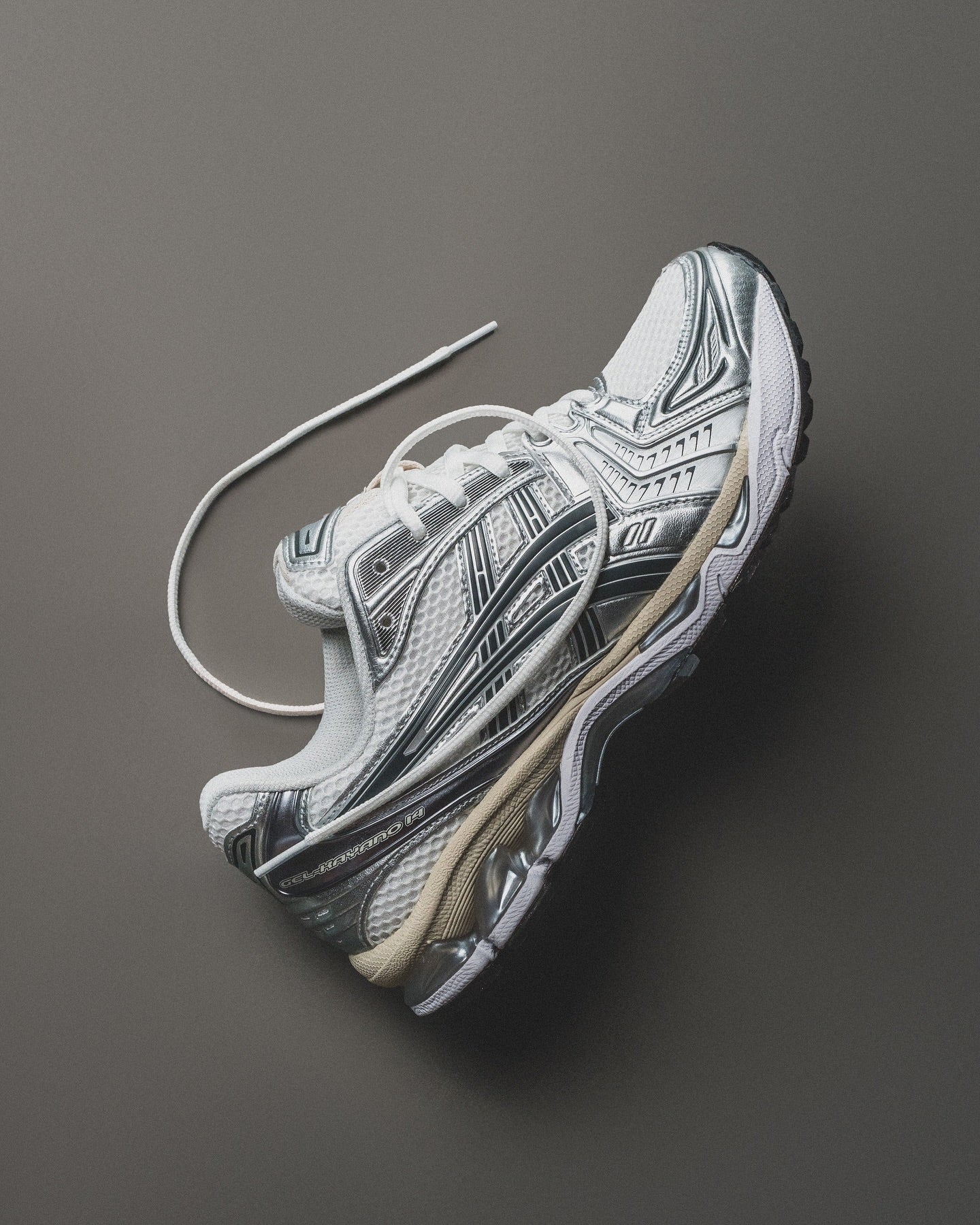 ASICS Gel-Kayano 14 White Graphite Grey, Lifestyle View 6, SKU 1203A537-110