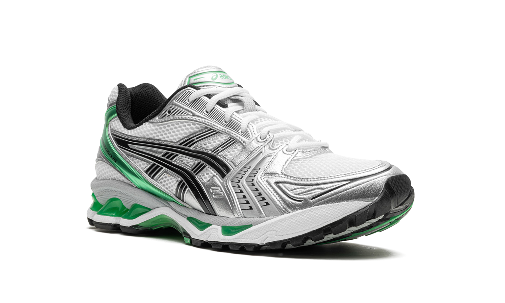 asics gel kayano 14 white malachite green+1201A019-110+diagnol right view