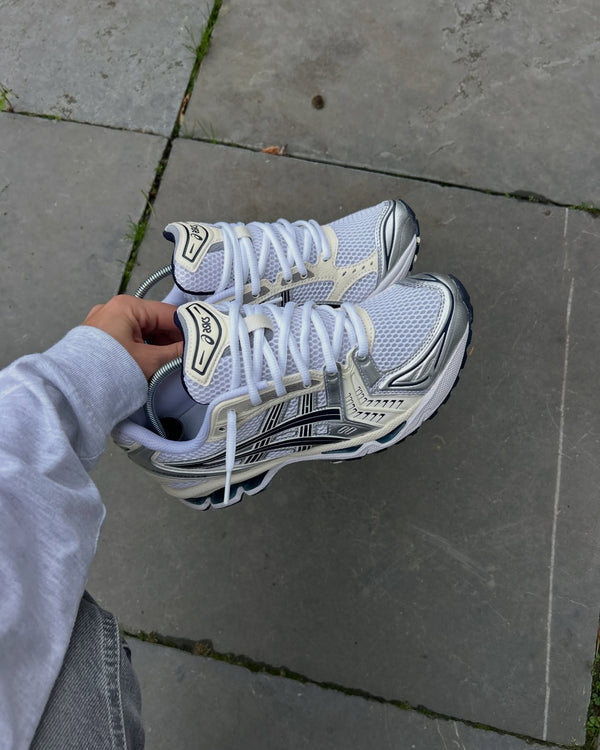 ASICS Gel-Kayano 14 White Midnight (Women's), Lifestyle View 1, SKU 1202A056-109