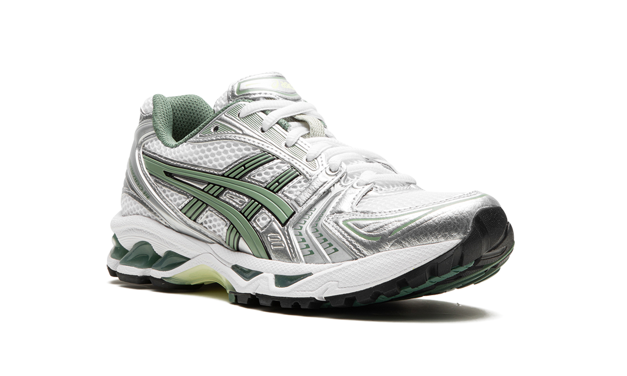 asics gel kayano 14 white pure silver slate grey sage+1201A019-107+diagnol right view
