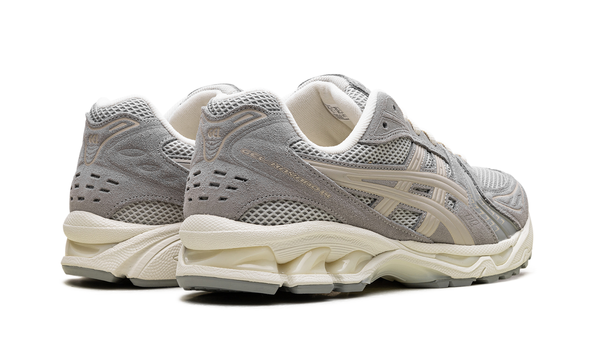 asics gel kayano 14 white sage smoke grey+1201A161-028+diagnol right behind view