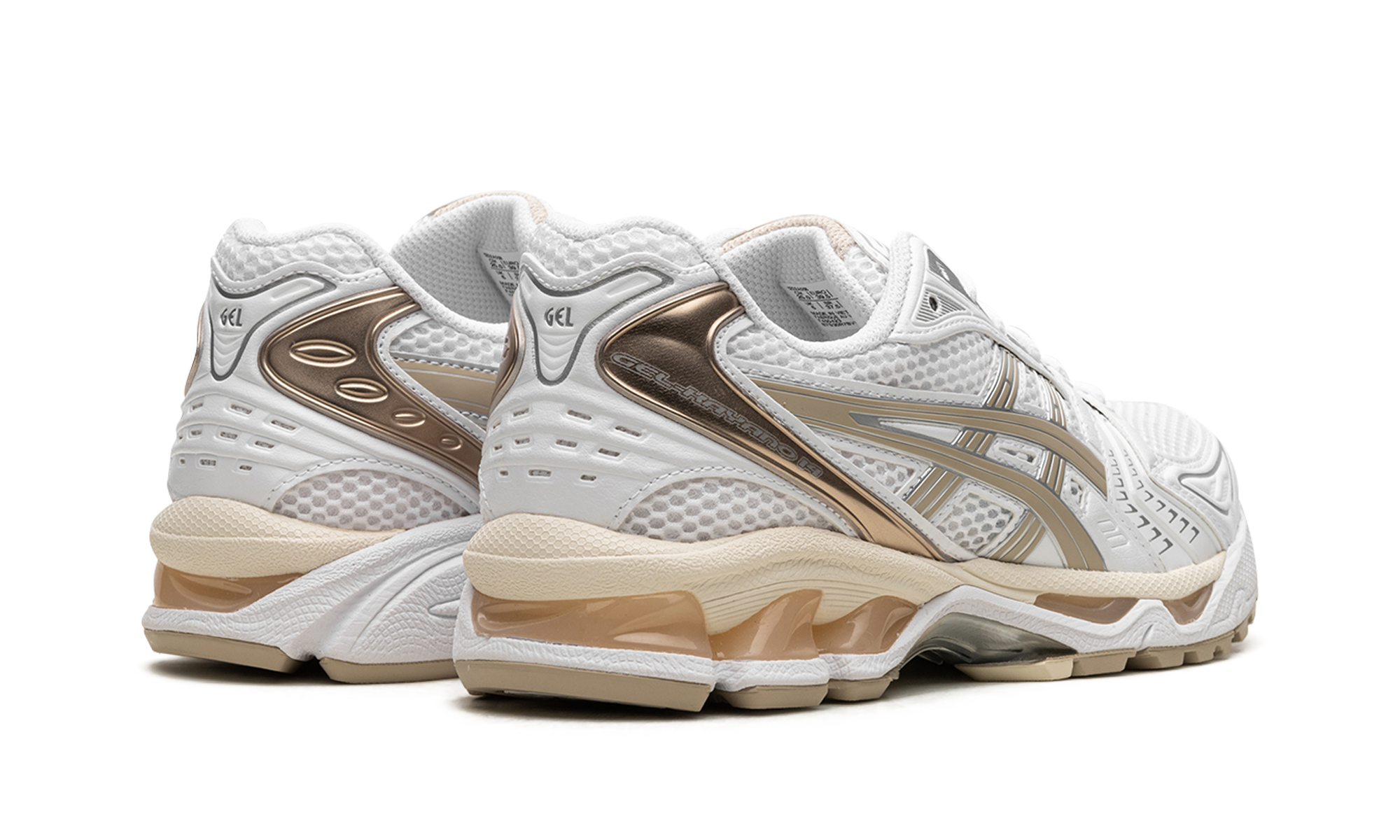 asics gel kayano 14 white simply taupe women s+1202A056-110+diagnol right behind view