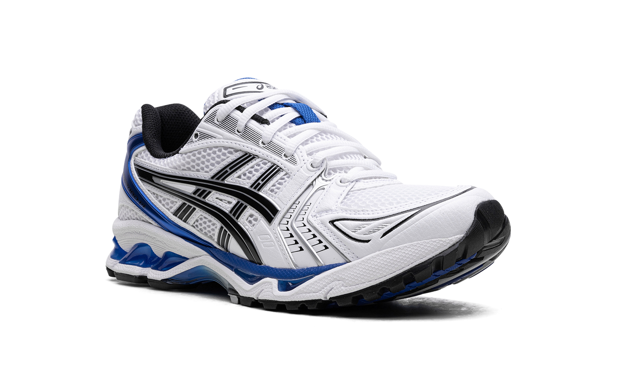 asics gel kayano 14 white tuna blue+1201A019-101+diagnol right view