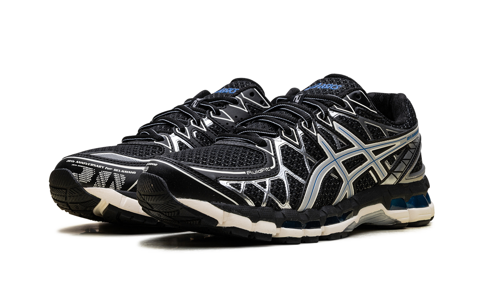 asics gel kayano 20 black pure silver+1203A388-001+diagnol left view
