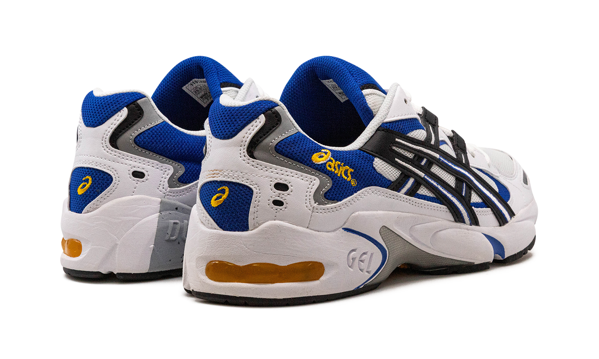asics gel kayano 5 og white black+1191A099-101+diagnol right behind view