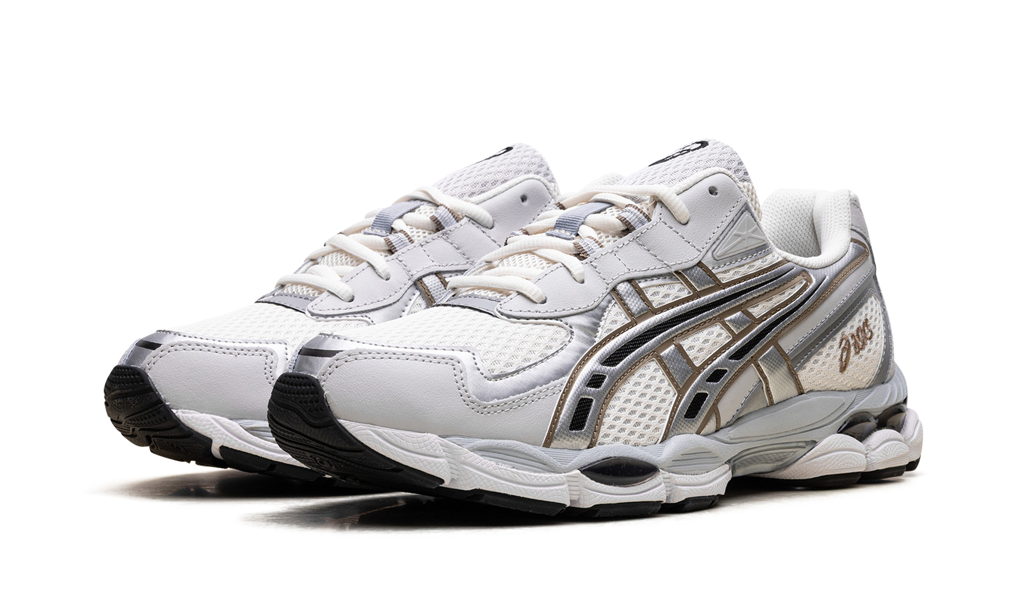 asics gel nyc 2055 cream pure silver+1203A542-100+diagnol left view