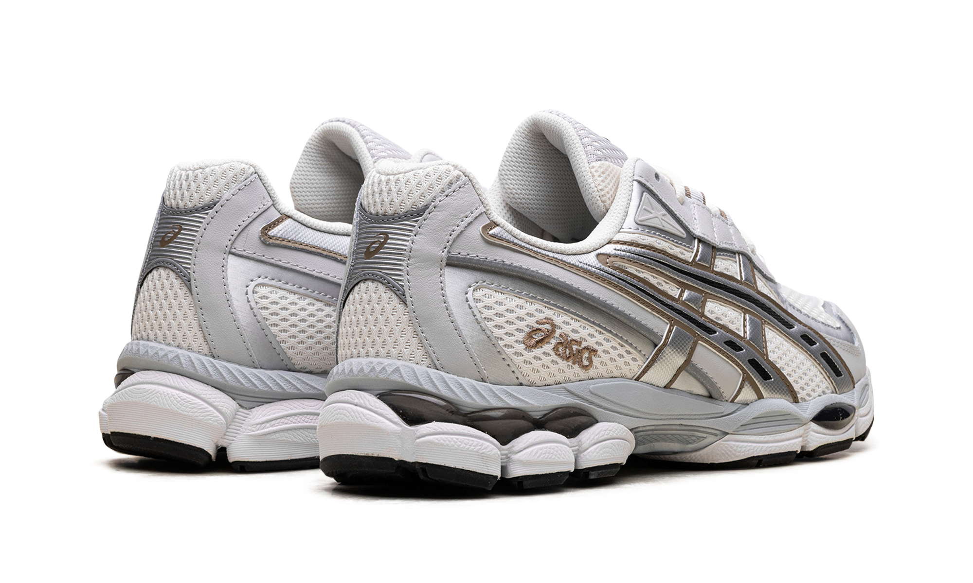 asics gel nyc 2055 cream pure silver+1203A542-100+diagnol right behind view
