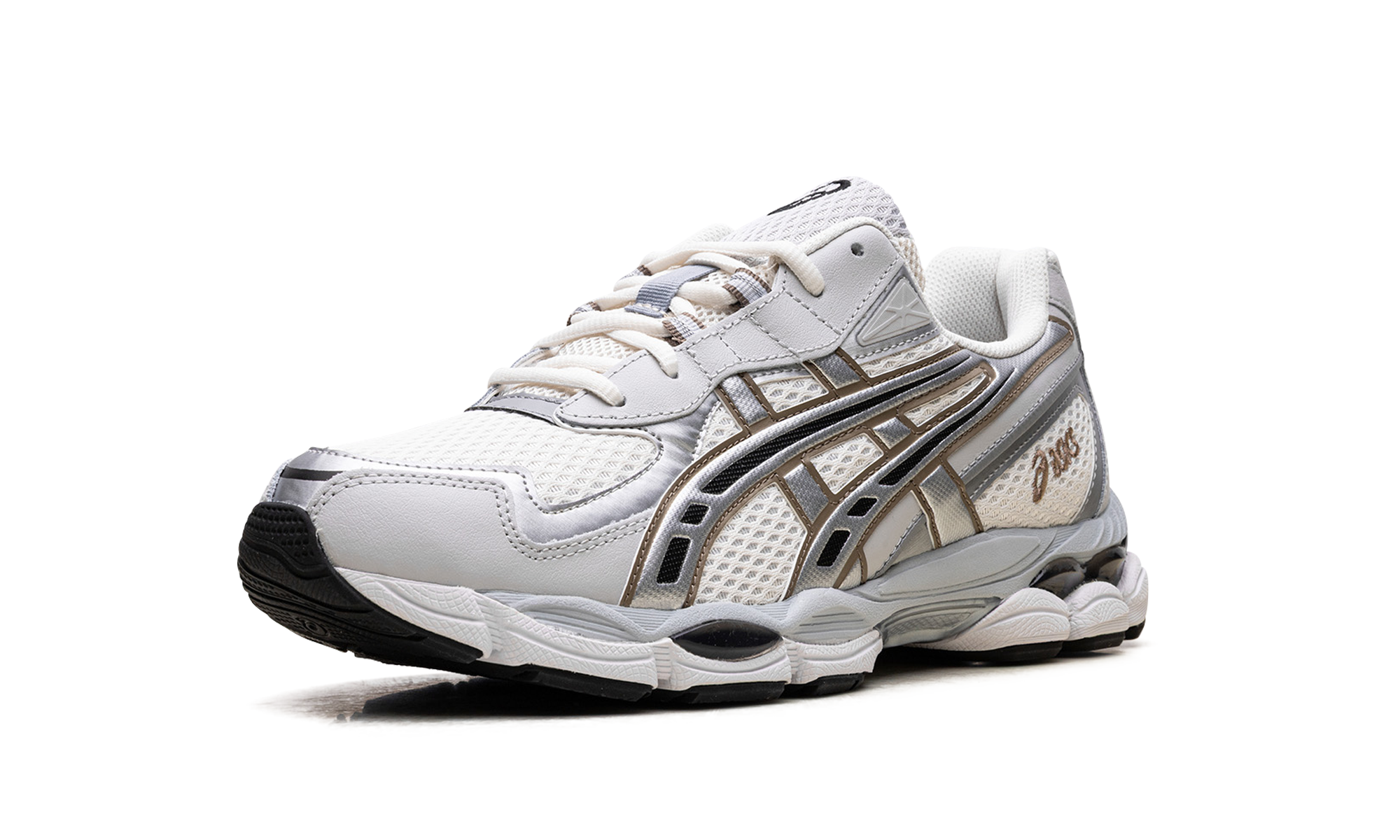 asics gel nyc 2055 cream pure silver+1203A542-100+left diagnol single view