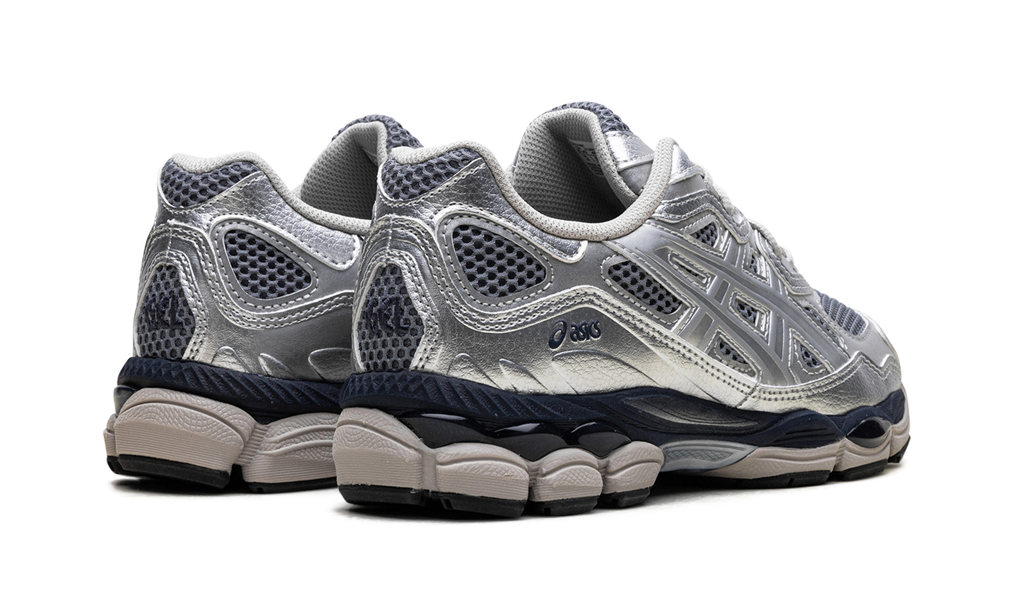 asics gel nyc billy s pure silver midnight+1203A581-020+diagnol right behind view