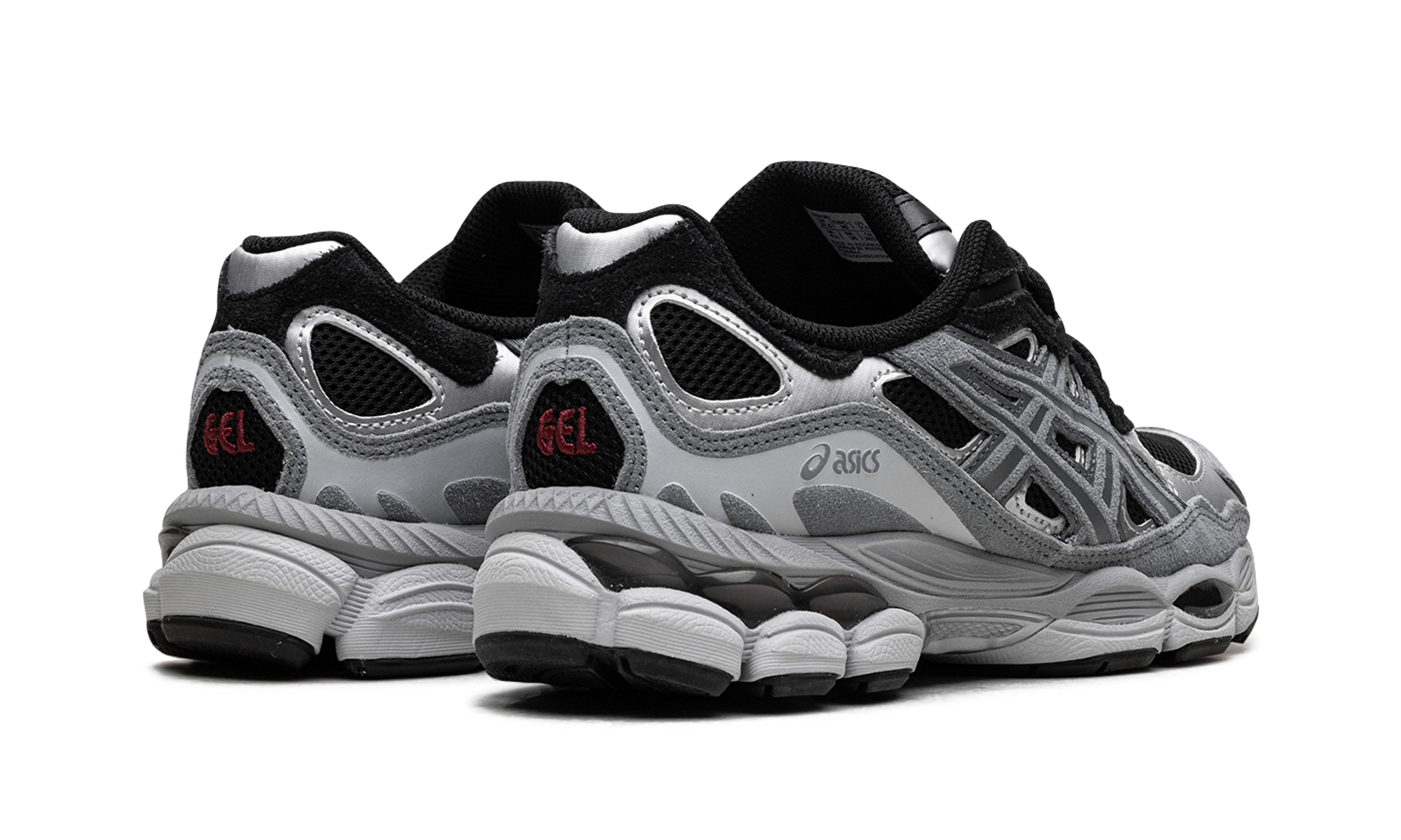 asics gel nyc black fjord grey+1203A383-003+diagnol right behind view