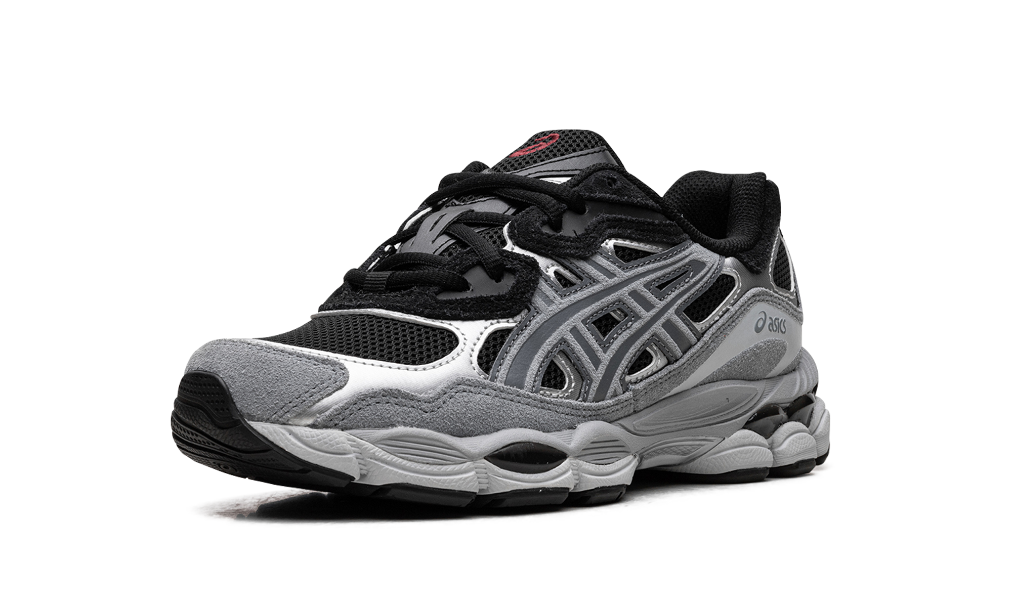 asics gel nyc black fjord grey+1203A383-003+left diagnol single view
