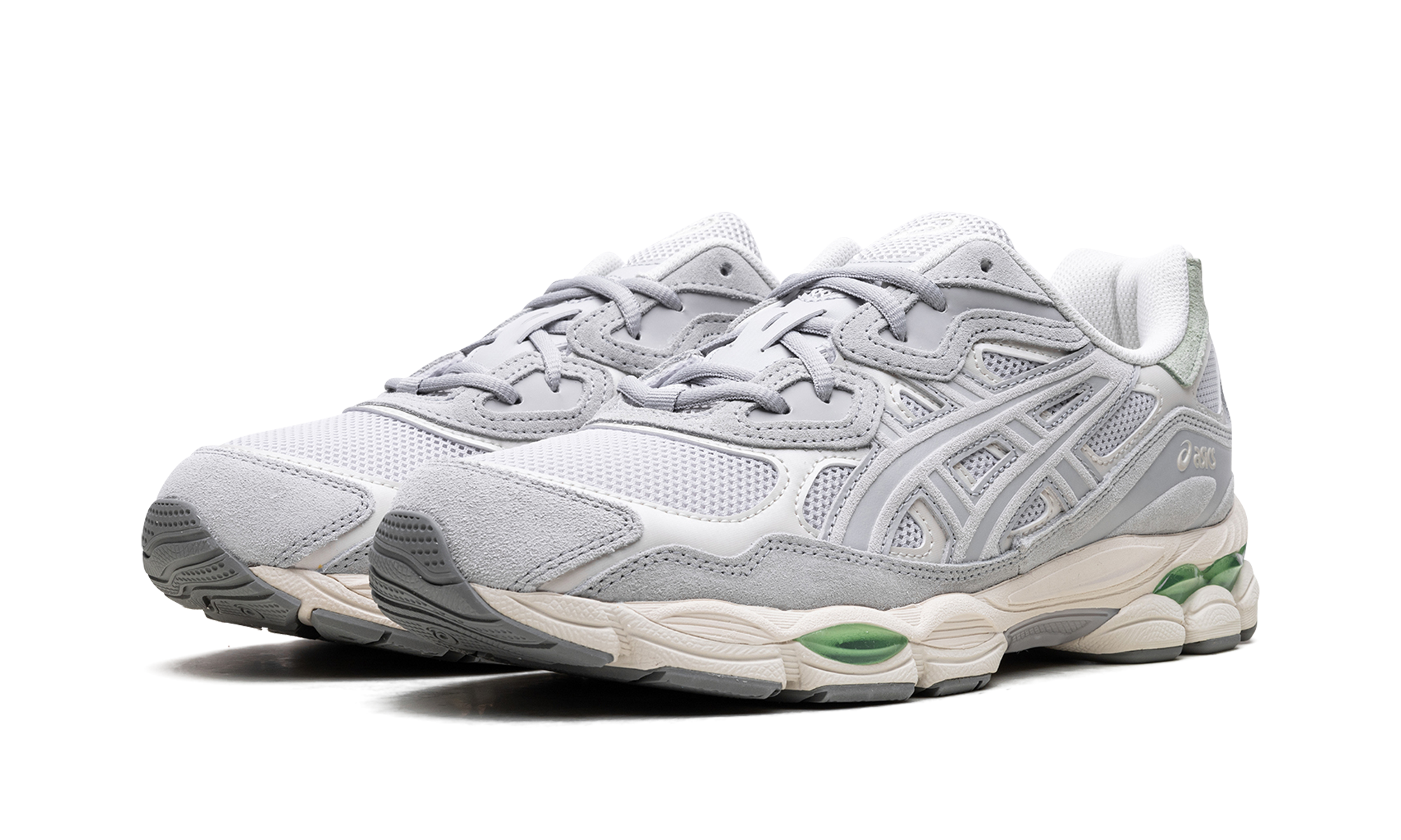 asics gel nyc cloud grey green+1203A383-022+diagnol left view