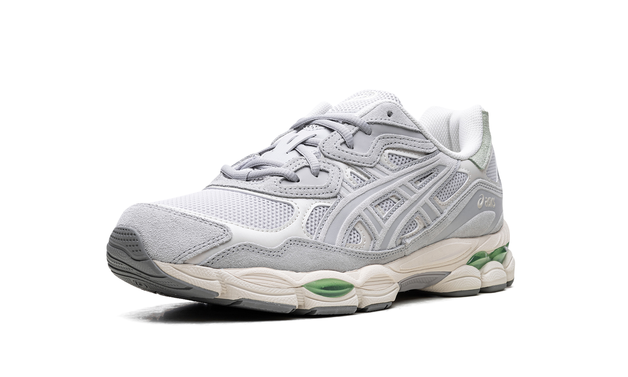 asics gel nyc cloud grey green+1203A383-022+left diagnol single view