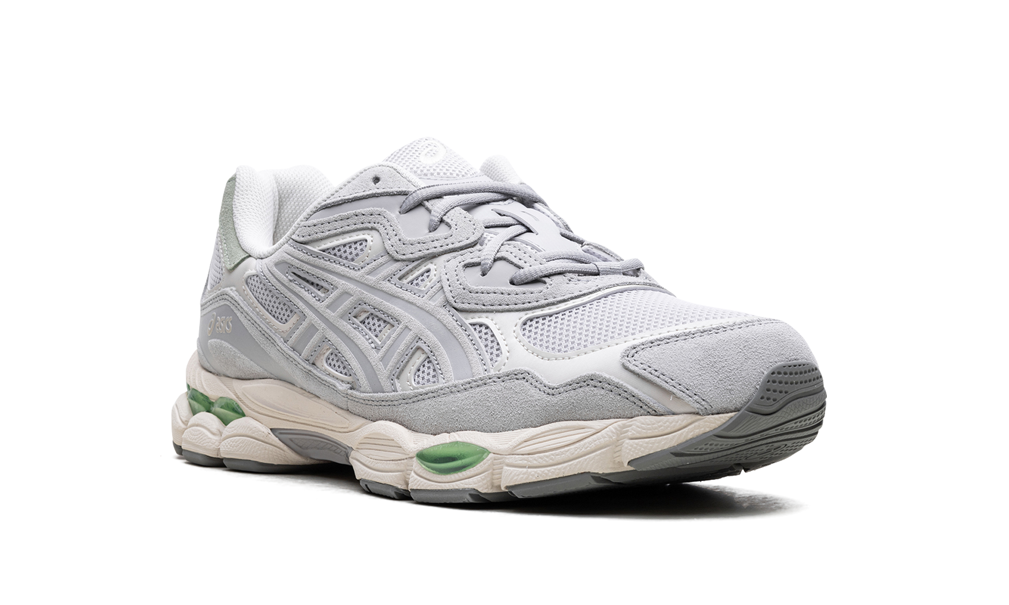 asics gel nyc cloud grey green+1203A383-022+diagnol right view