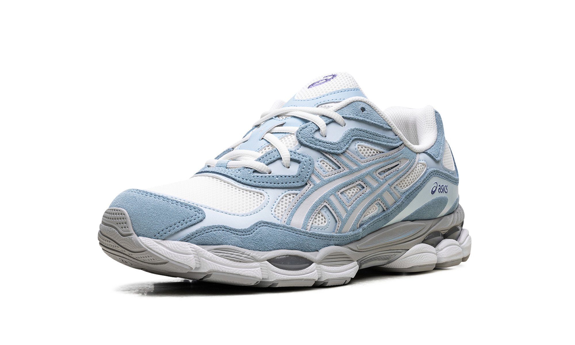 asics gel nyc cream arctic sky+1203A383-107+left diagnol single view