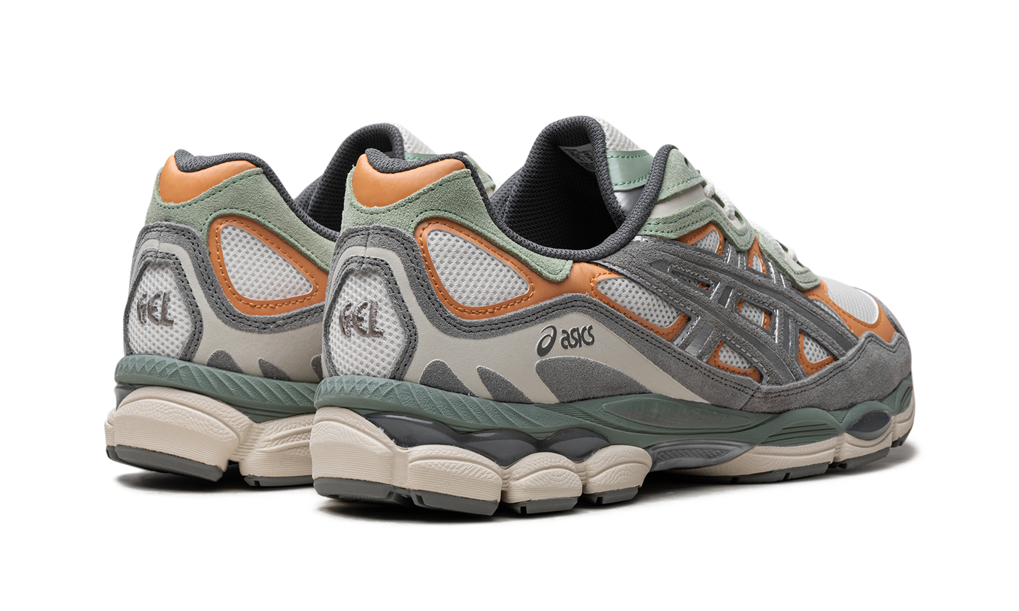 asics gel nyc cream clay grey+1203A383-102+diagnol right behind view