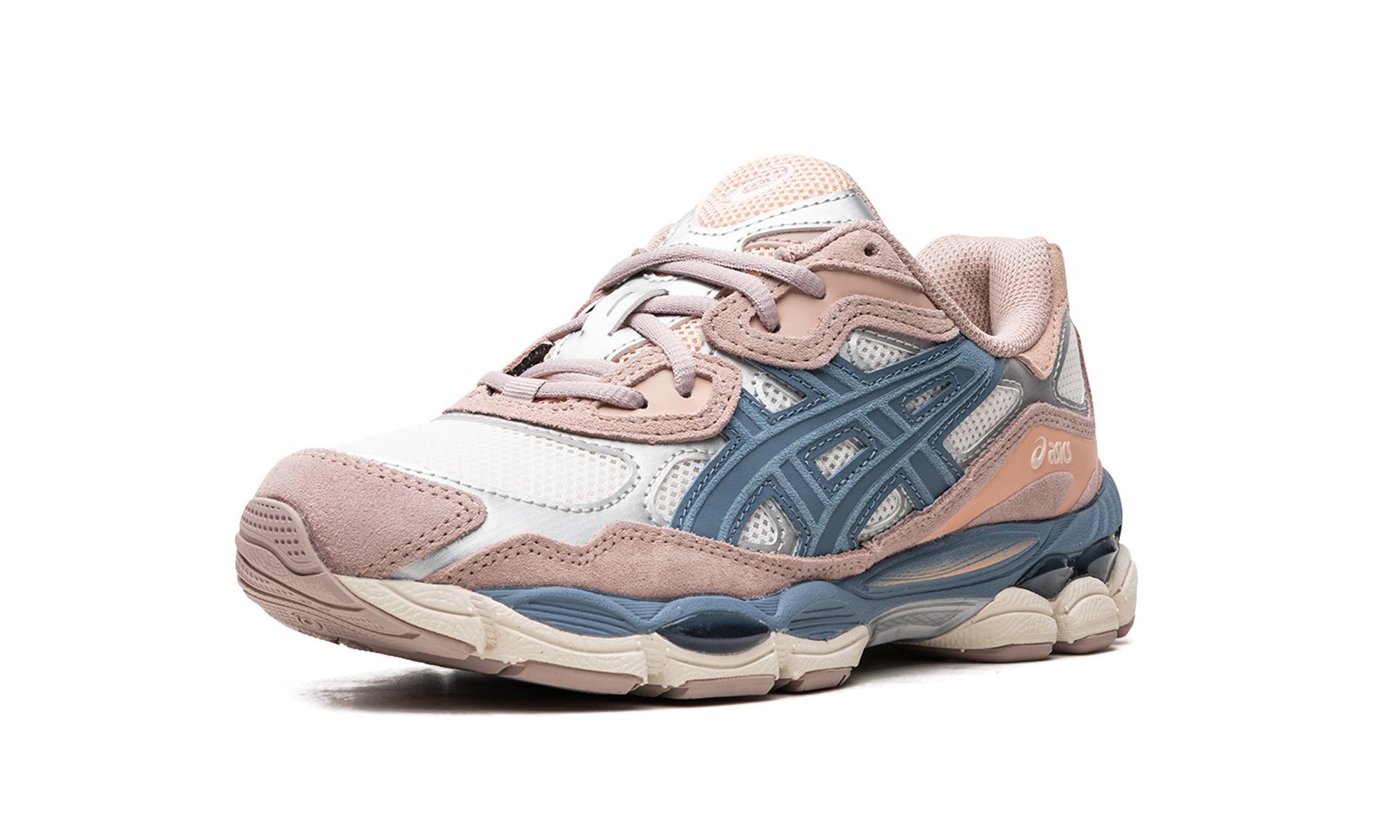 asics gel nyc cream grey floss salmon women s+1202A429-104+left diagnol single view