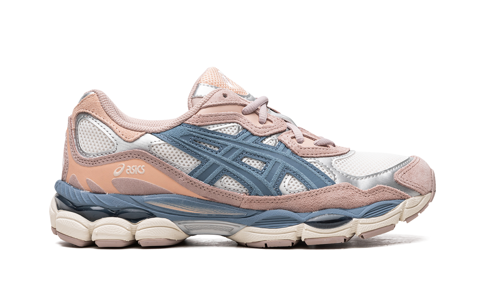 asics gel nyc cream grey floss salmon women s+1202A429-104+right view