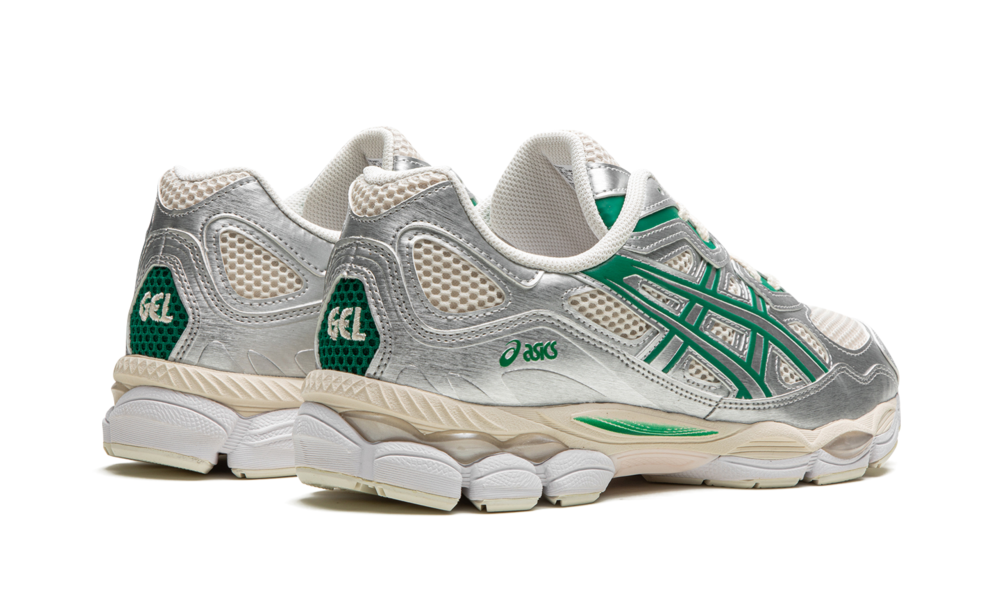 asics gel nyc cream kale+1201A971-200+diagnol right behind view