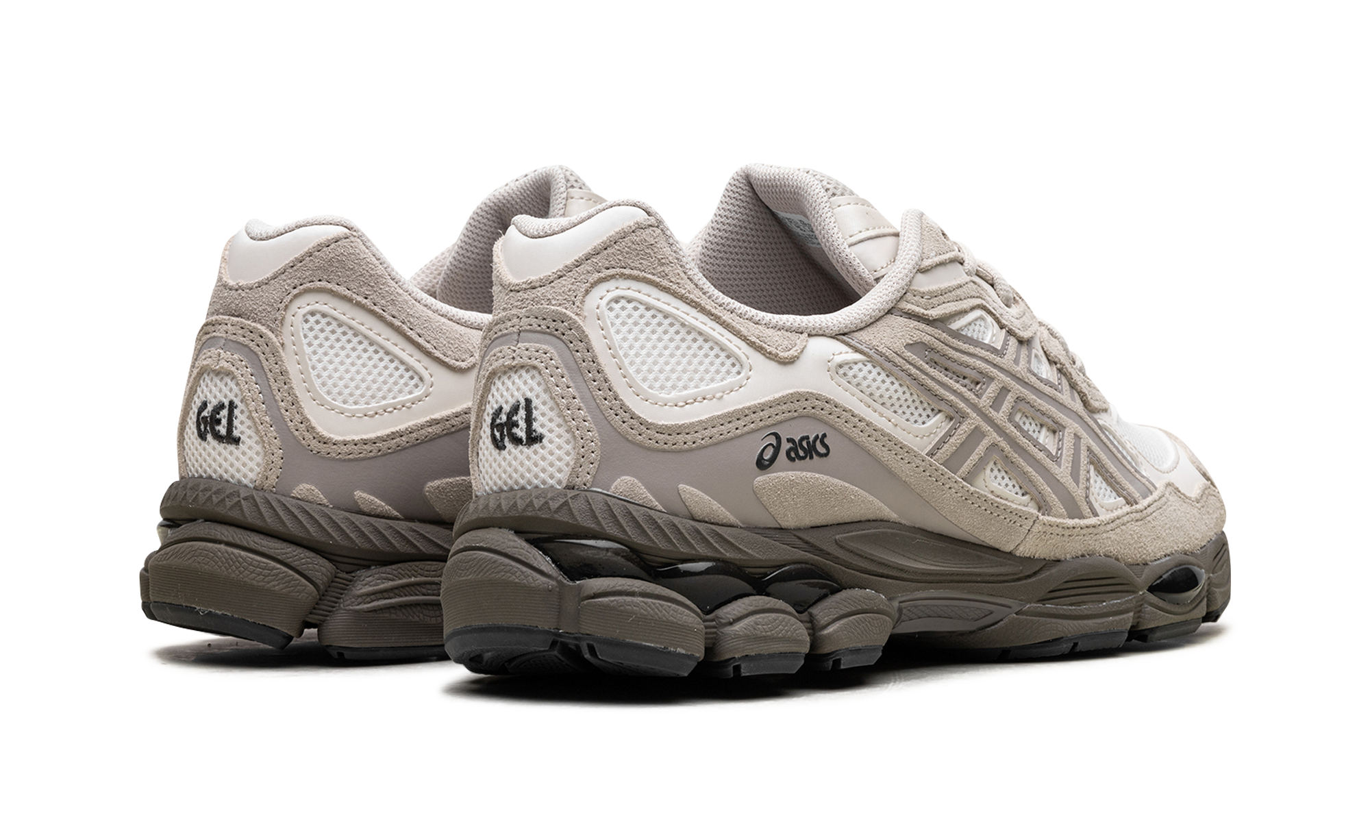 asics gel nyc cream putty+1203A383-105+diagnol right behind view