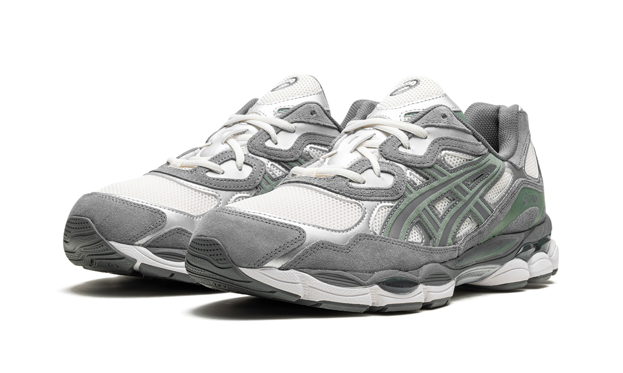 asics gel nyc cream steel grey+1203A383-101+diagnol left view