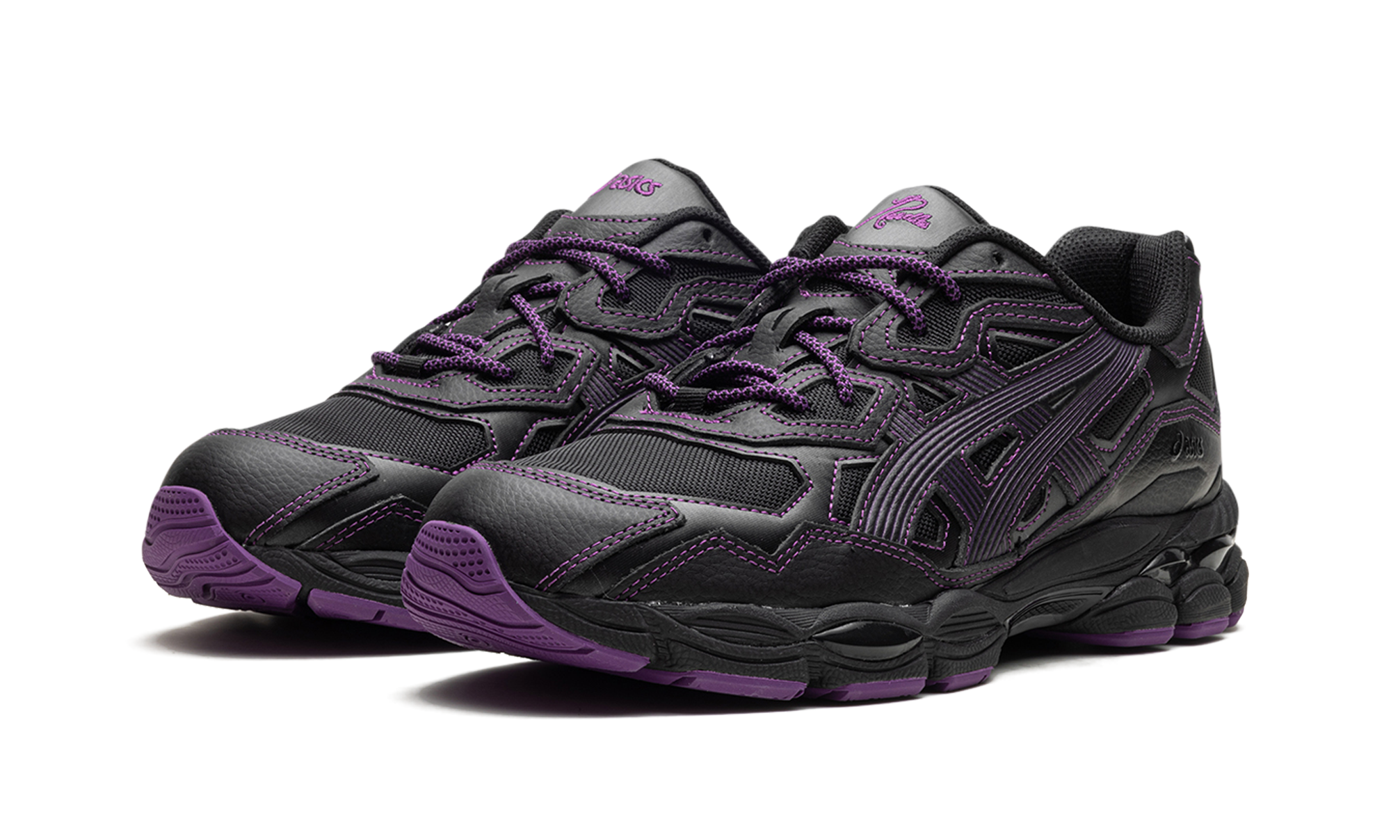 asics gel nyc needles black purple+1201B008-001+diagnol left view