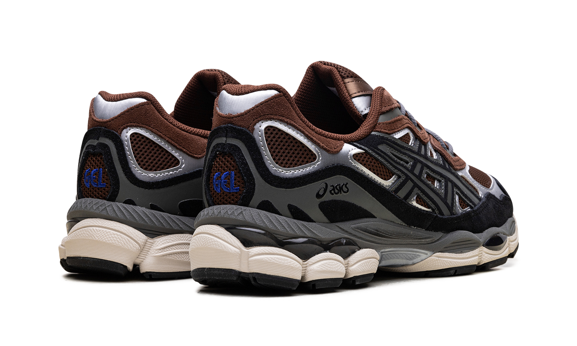 asics gel nyc reddish brown steeple grey+1203A383-200+diagnol right behind view