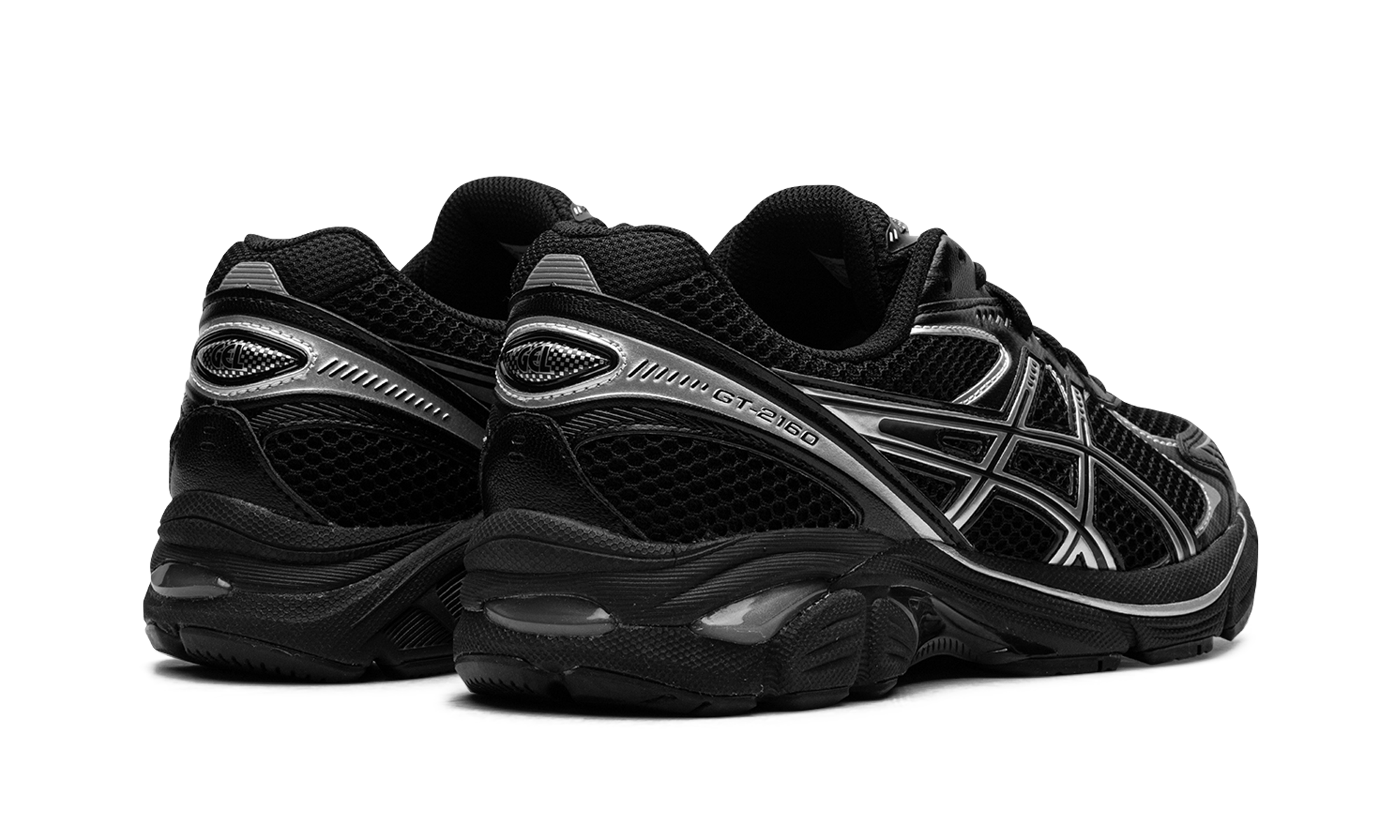 asics gt 2160 black pure silver+1203A275-001+diagnol right behind view
