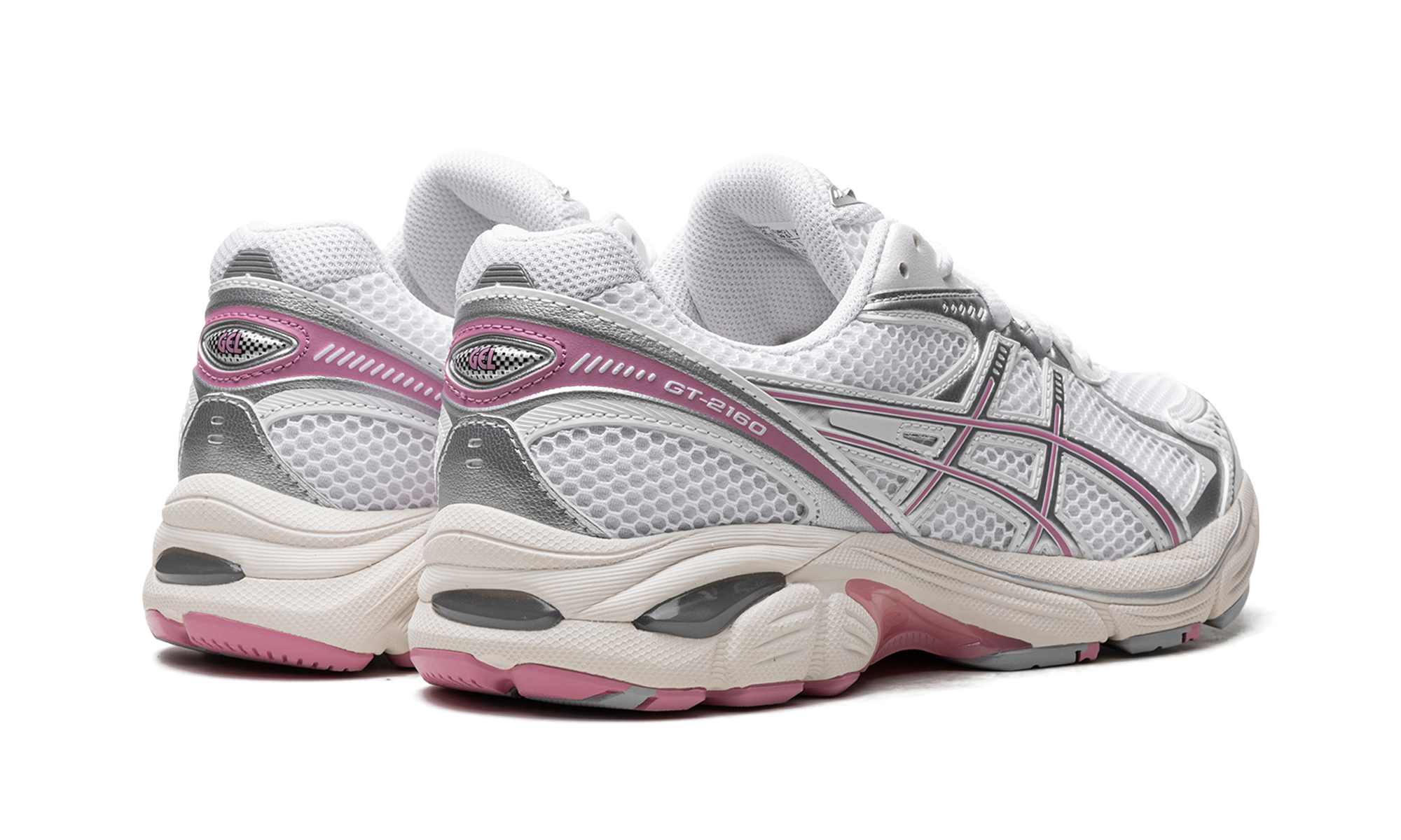 asics gt 2160 white sweet pink+1203A275-107+diagnol right behind view
