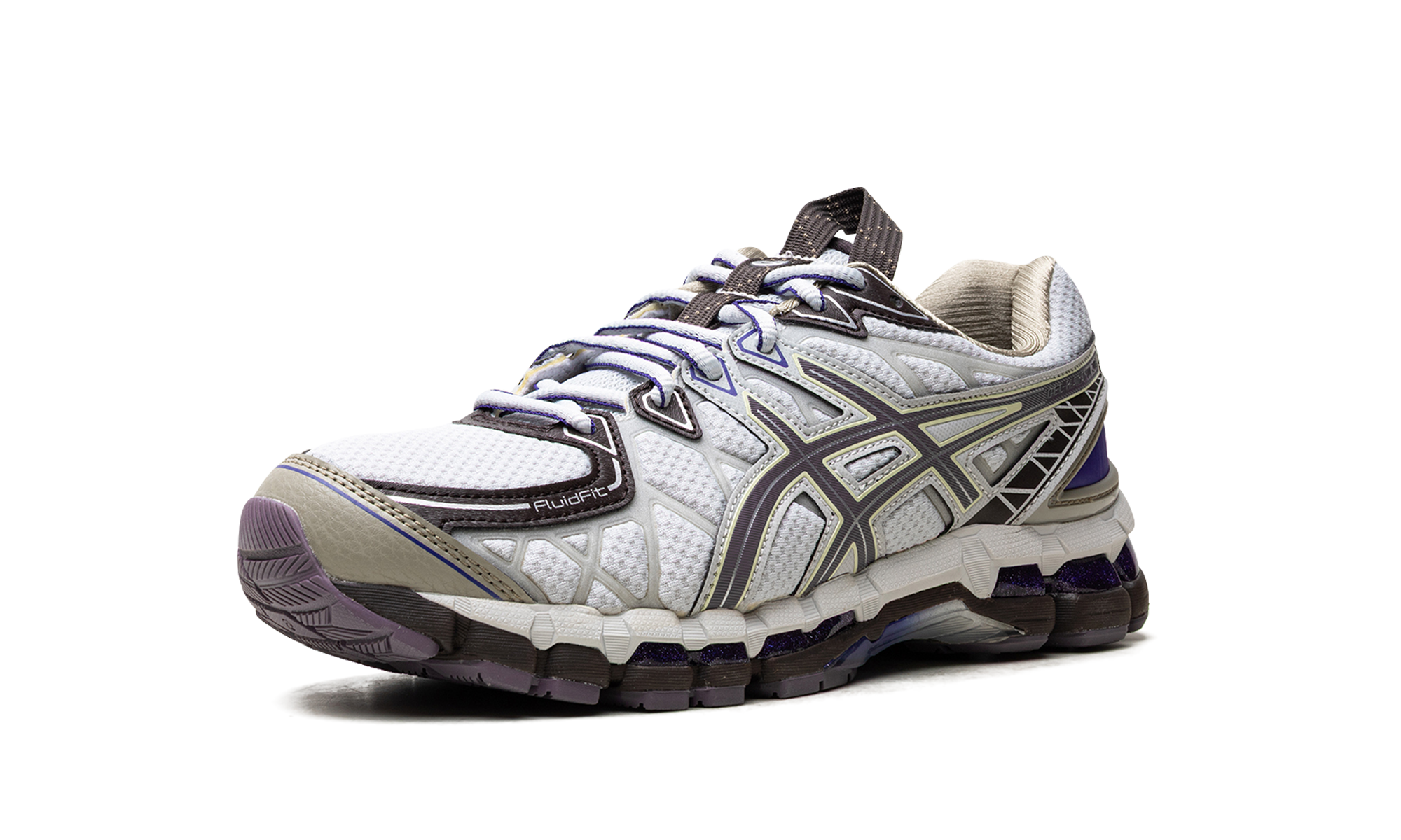 asics ub10 s gel kayano 20 kiko kostadinov glacier lavender grey+1203A640-020+left diagnol single view