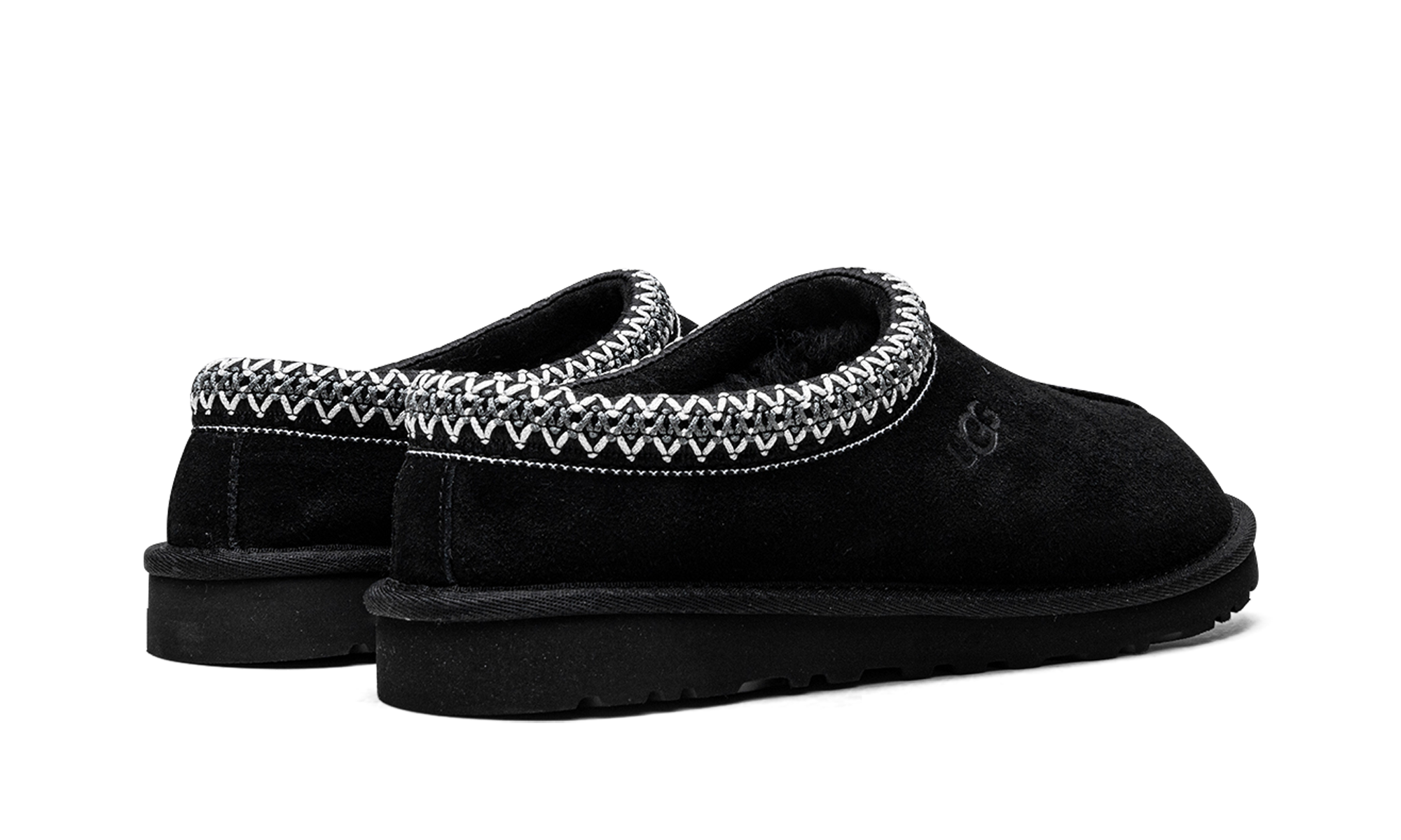ugg tasman slipper black+5950-BLK+diagnol right behind view