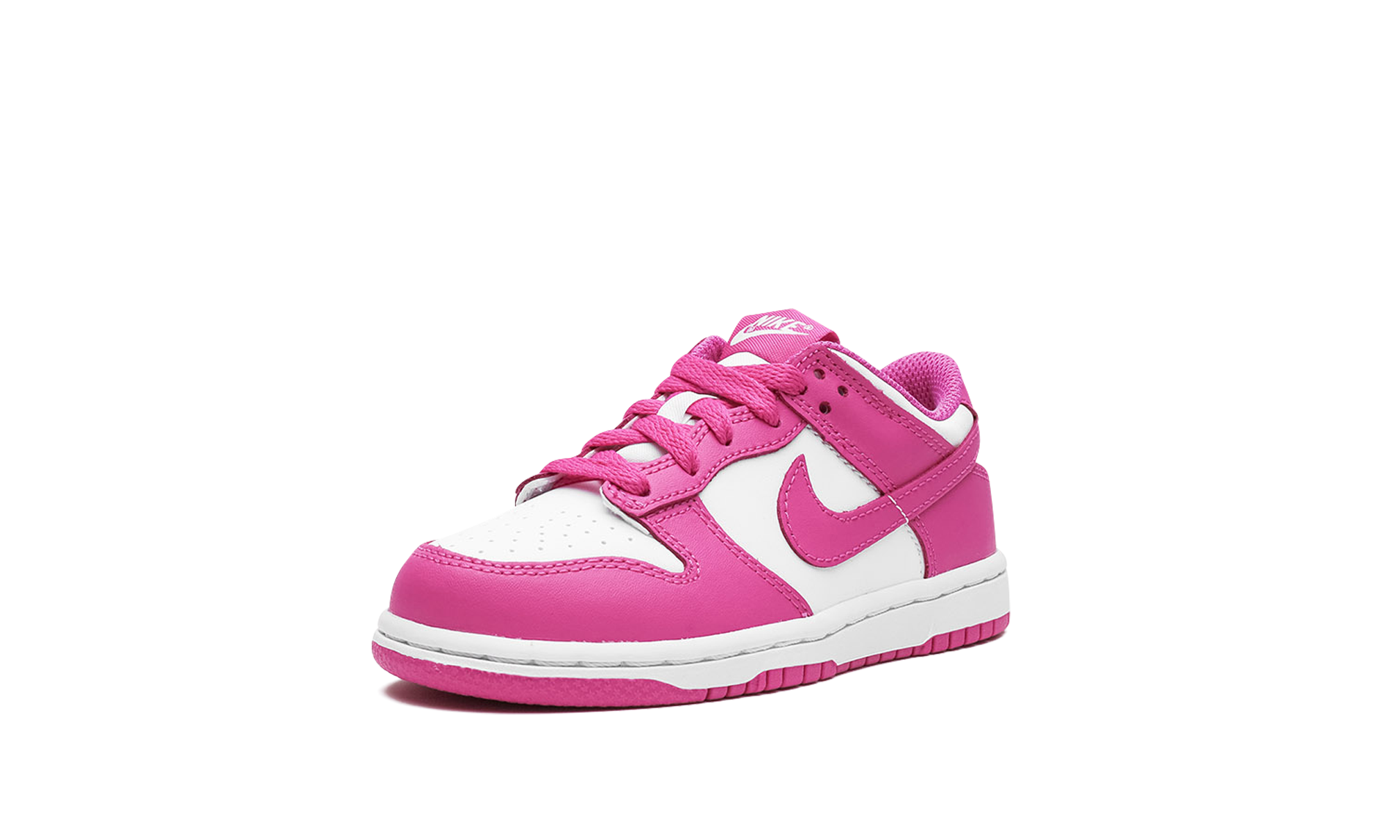 nike dunk low active fuchsia ps+FJ0705-100+left diagnol single view