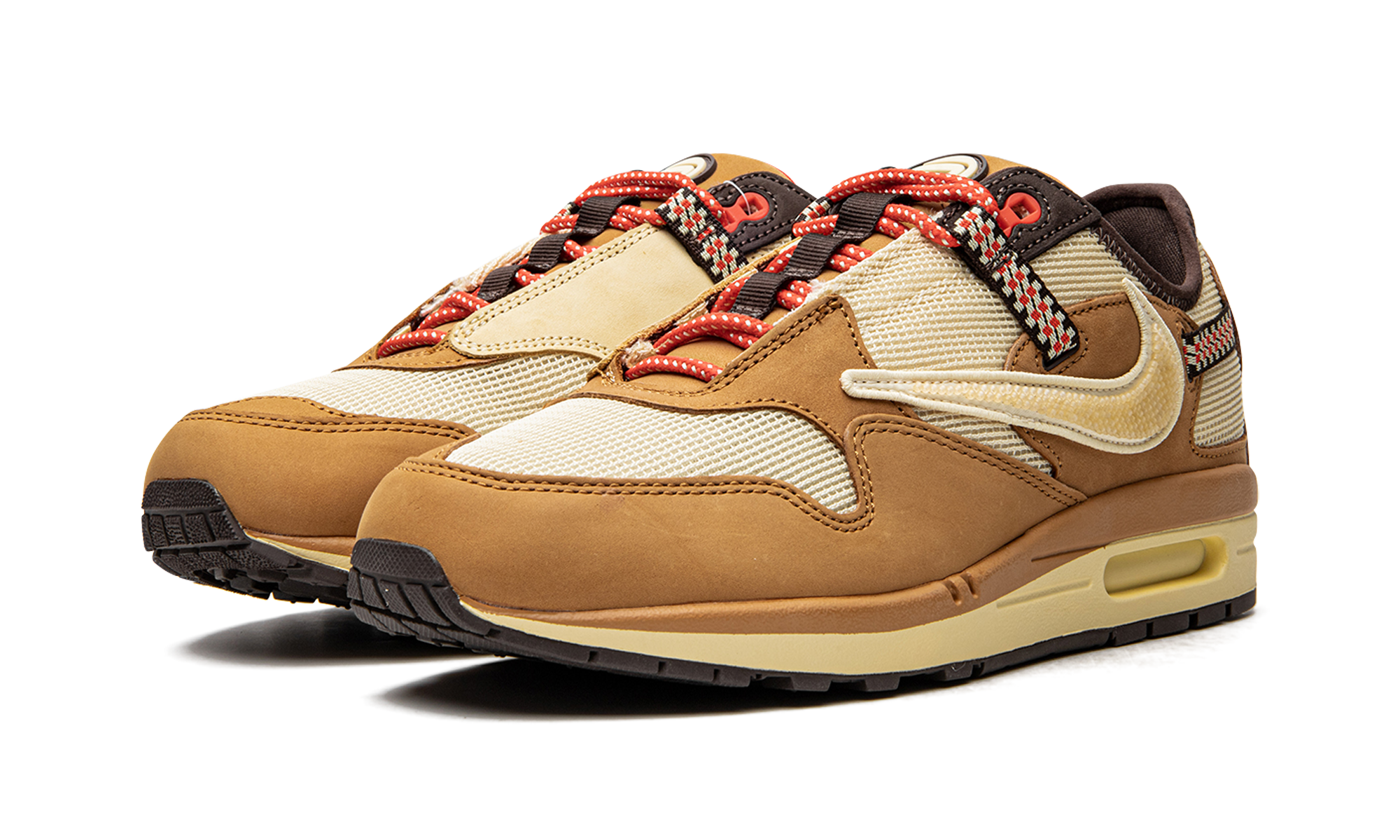 nike air max 1 travis scott cactus jack wheat lemon drop+DO9392-701+diagnol left view