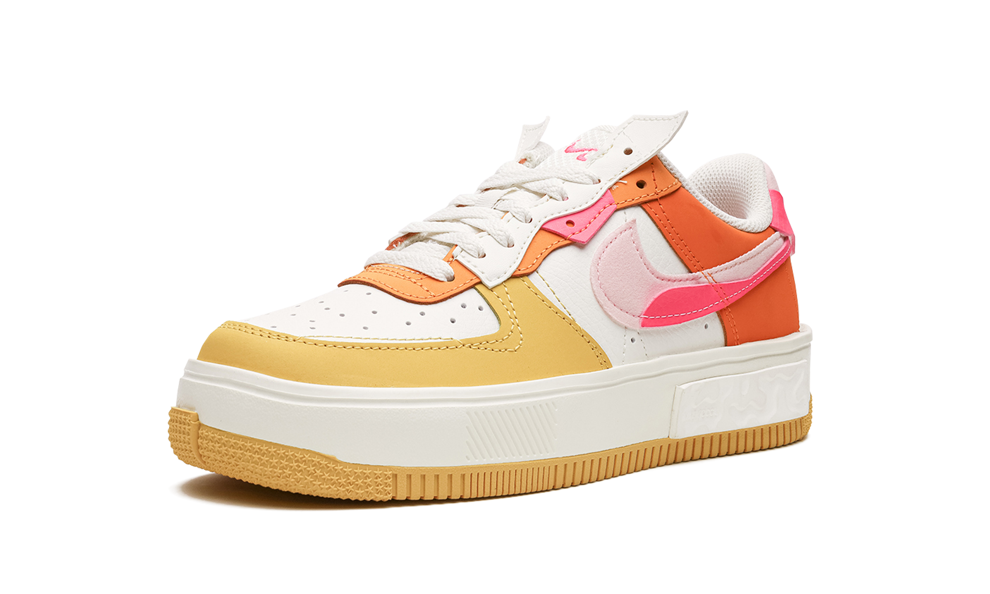 nike air force 1 fontanka summit white yellow orange women s+DX2675-100+left diagnol single view