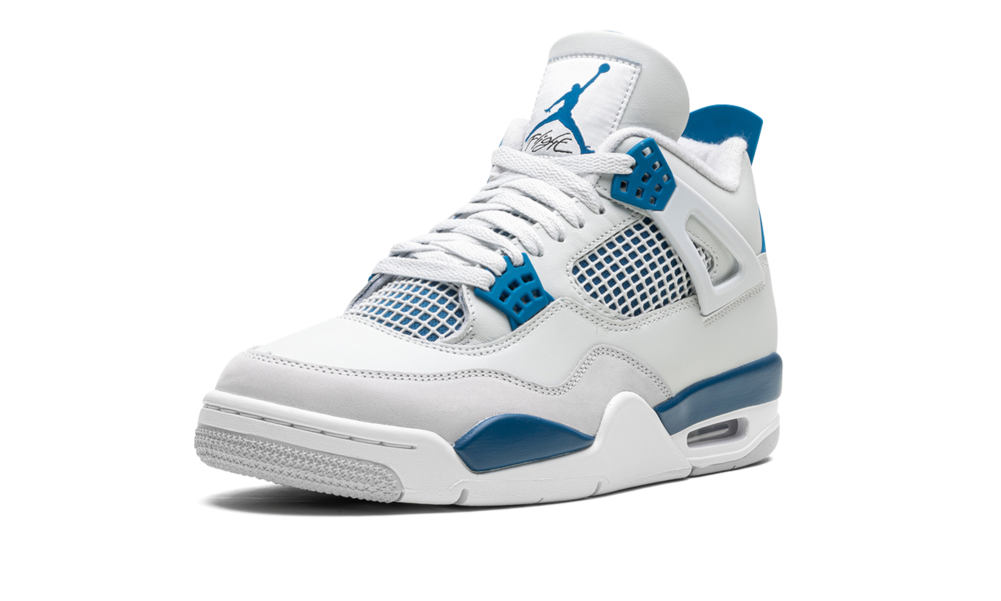 jordan 4 retro military blue 2024+FV5029-141+left diagnol single view