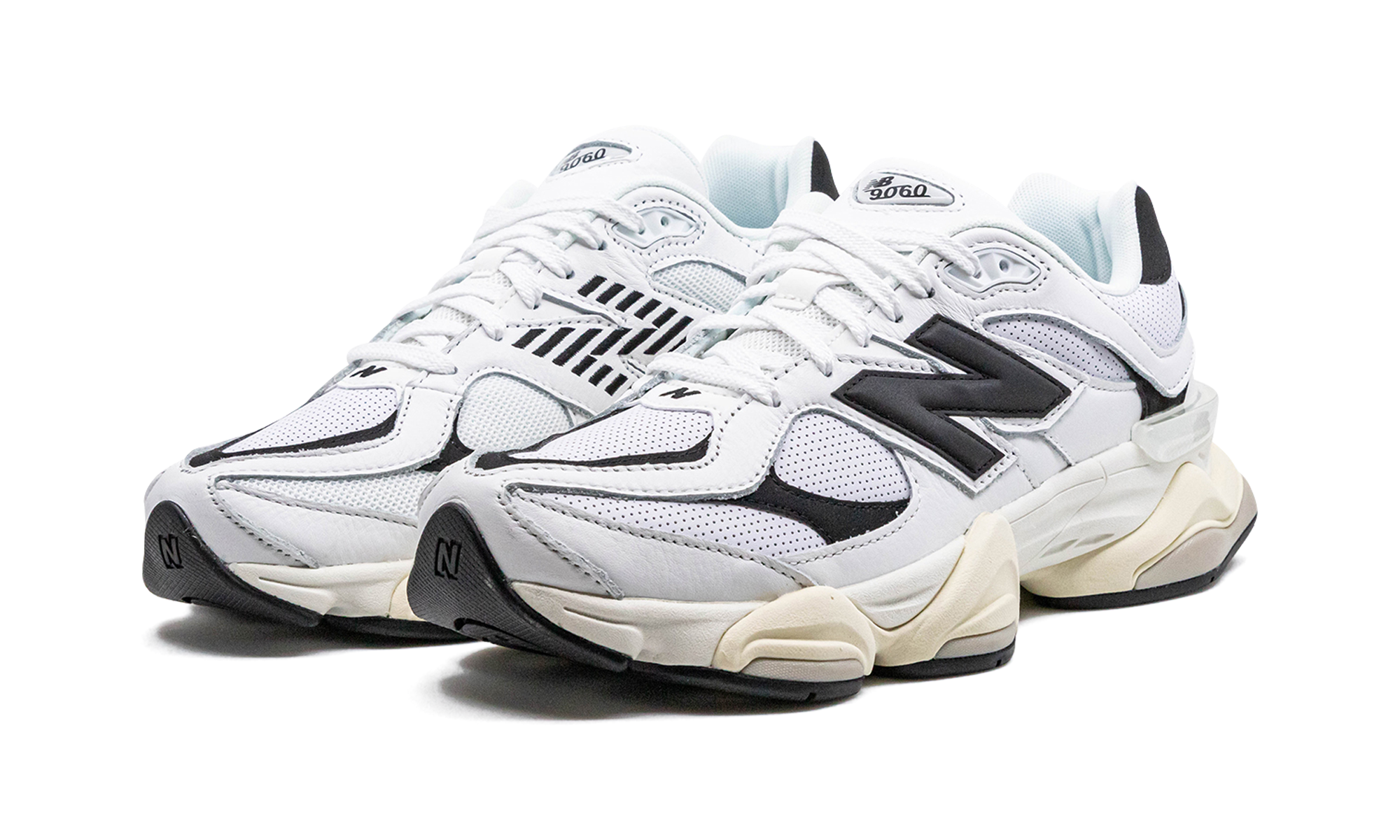 new balance 9060 white black+U9060AAB+diagnol left view
