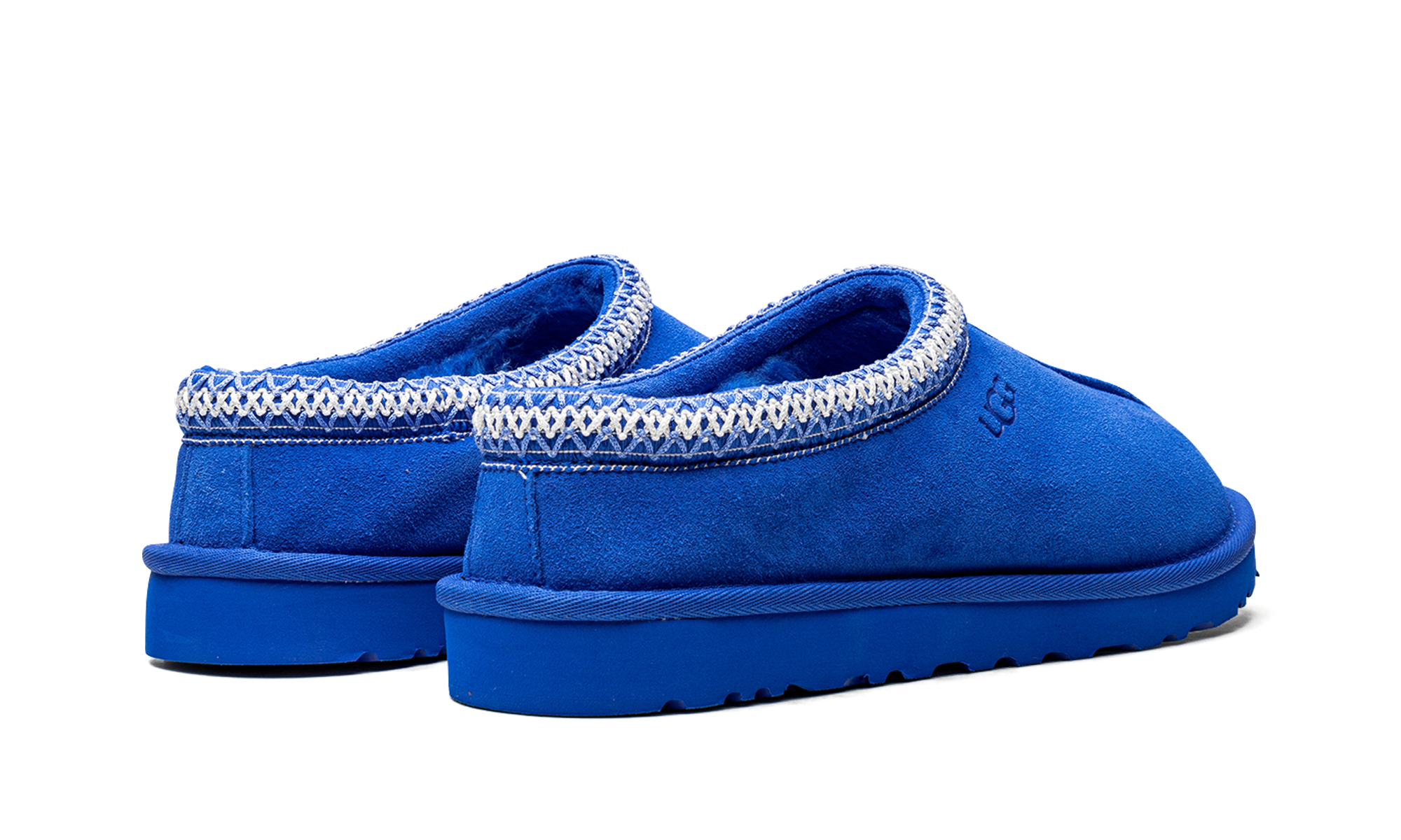 ugg tasman slipper dive blue+5950-DVE+diagnol right behind view