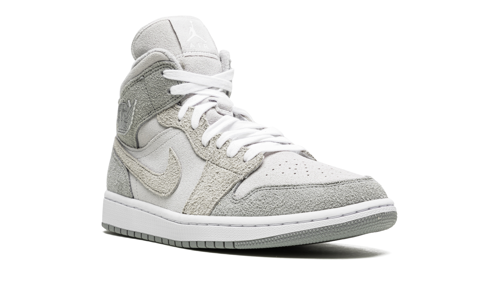 jordan 1 mid se particle grey women s+DO7139-002+diagnol right view