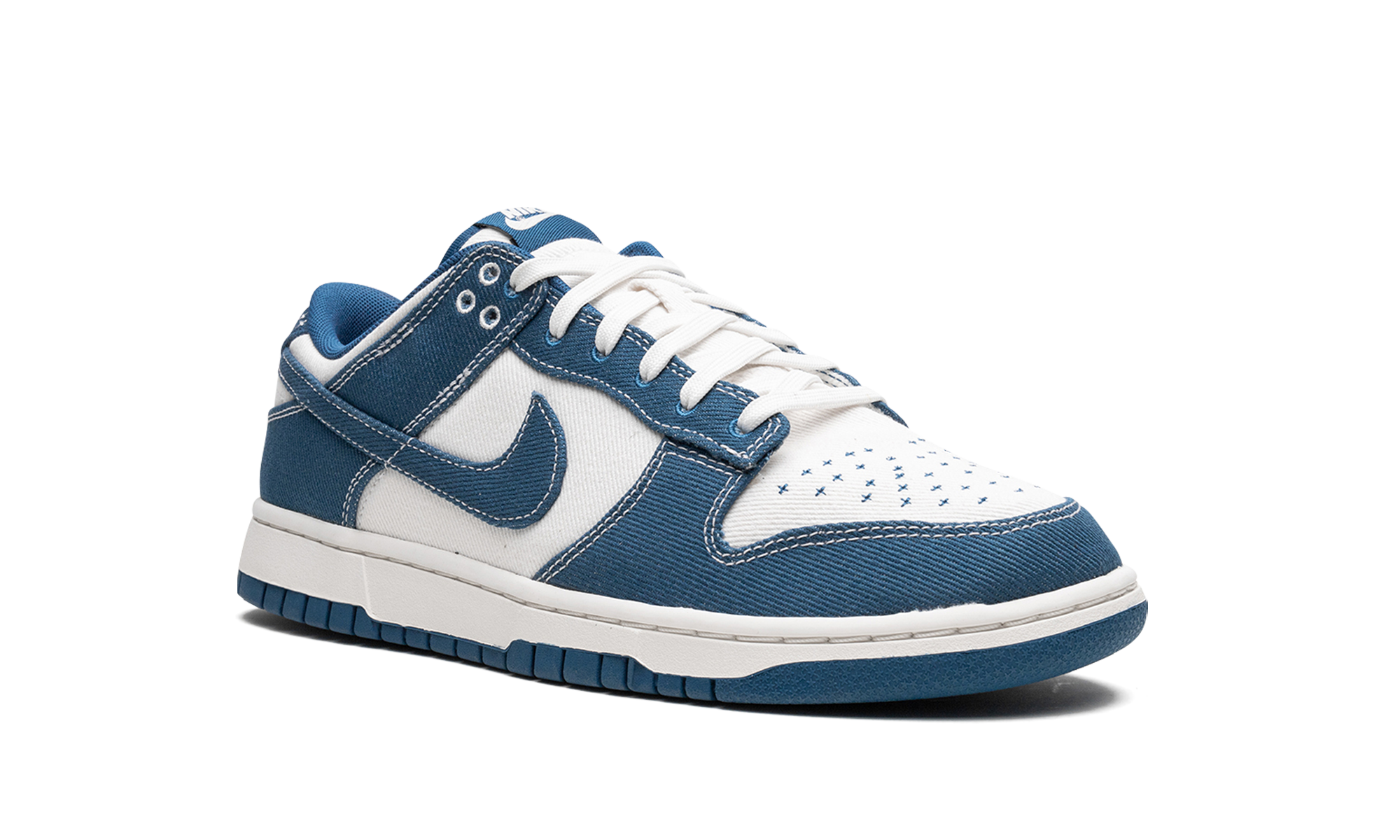 nike dunk low industrial blue sashiko+DV0834-101+diagnol right view