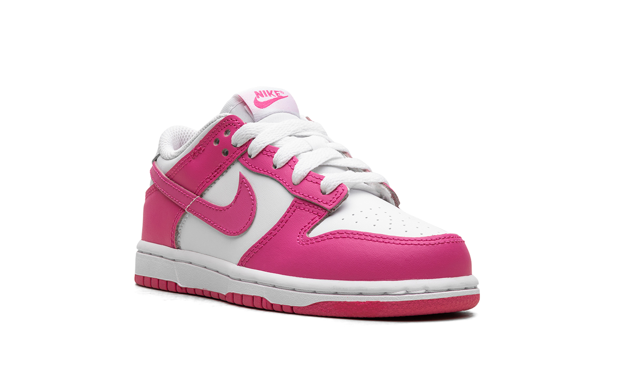 nike dunk low laser fuchsia ps+FB9108-102+diagnol right view